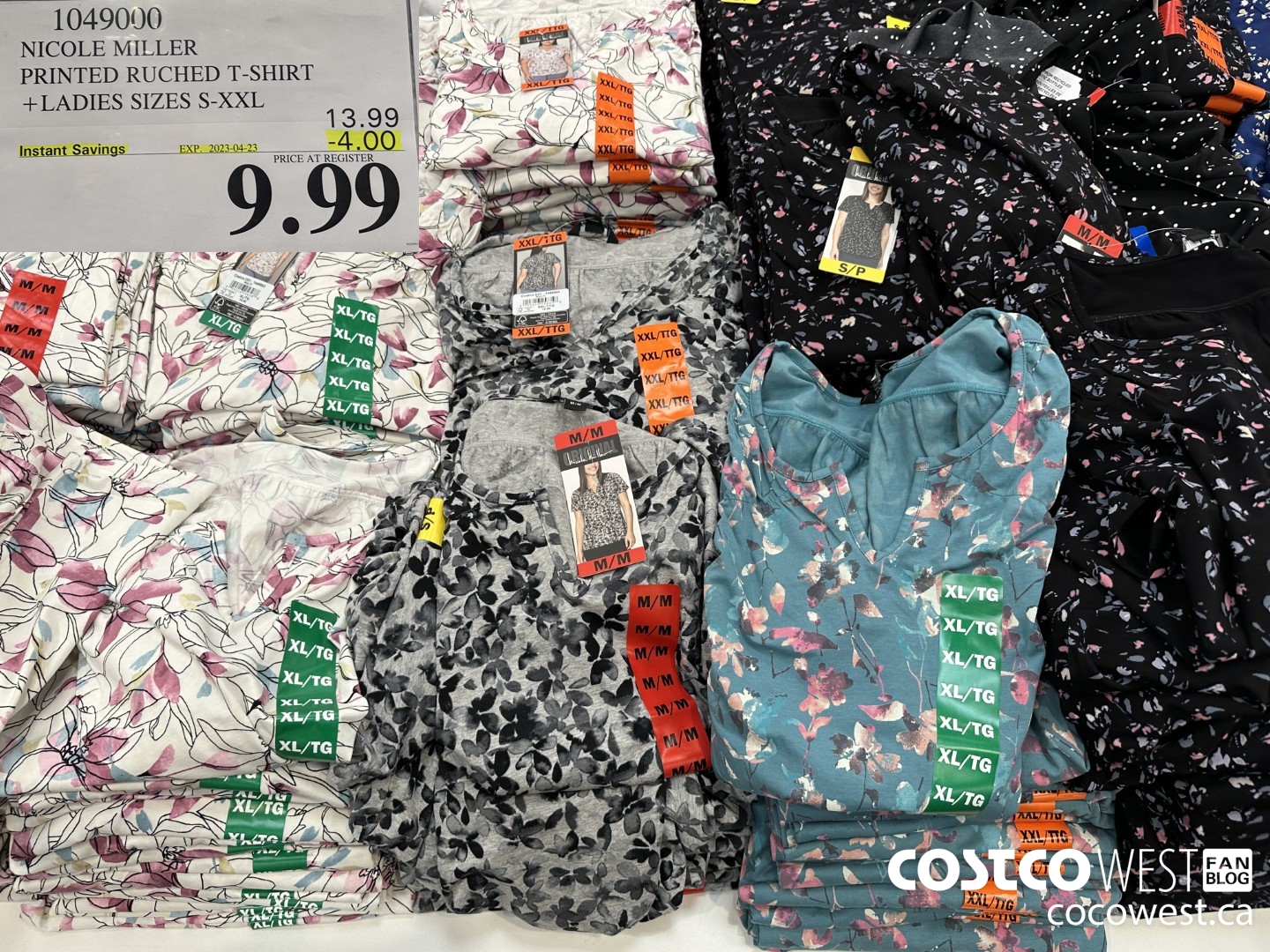 1049000 NICOLE MILLER PRINTED RUCHED T-SHIRT LADIES SIZES S-XXL ($4.00 INSTANT SAVINGS EXPIRES ON 2023-04-23) $9.99