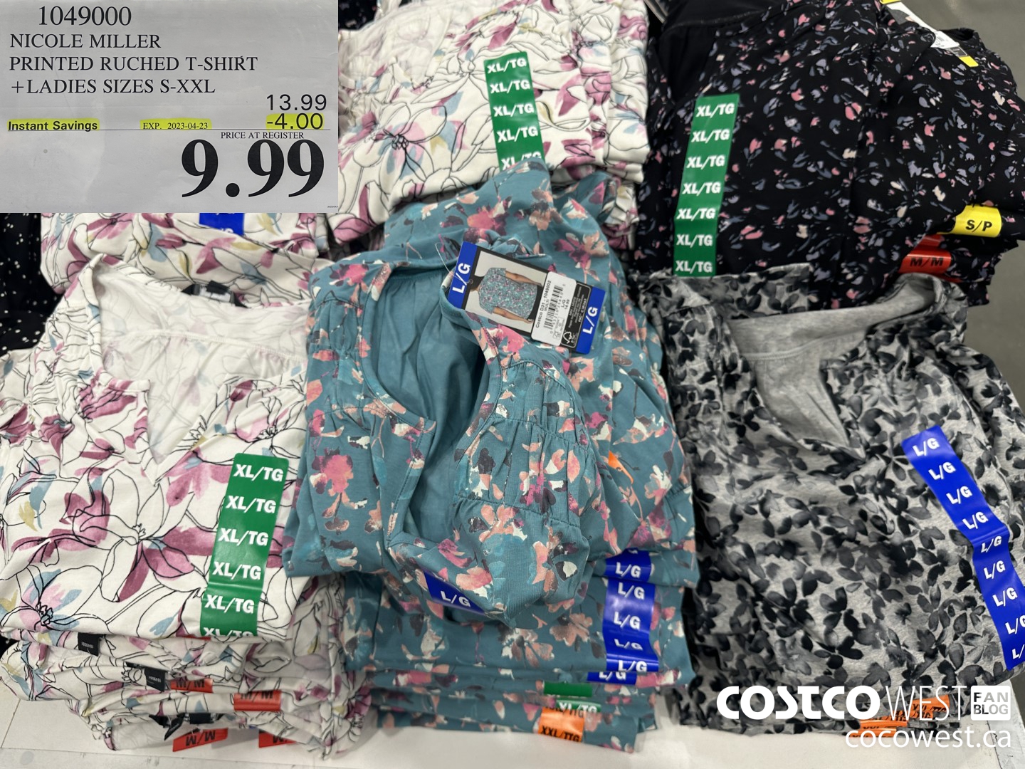 1049000 NICOLE MILLER PRINTED RUCHED T-SHIRT LADIES SIZES S-XXL ($4.00 INSTANT SAVINGS EXPIRES ON 2023-04-23) $9.99