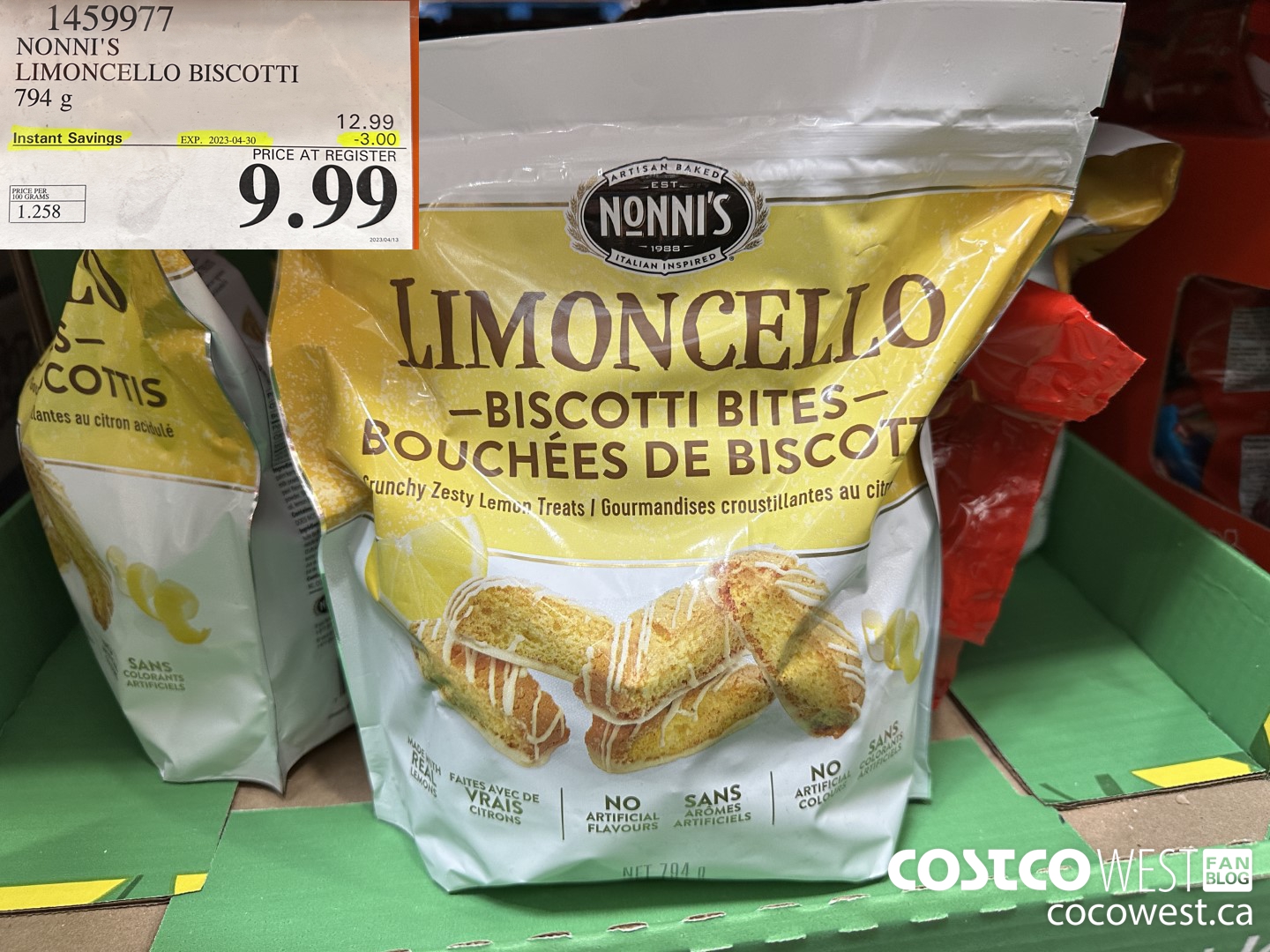 1459977 NONNI'S LIMONCELLO BISCOTTI BITES 794 g ($3.00 INSTANT SAVINGS EXPIRES ON 2023-04-30) $9.99