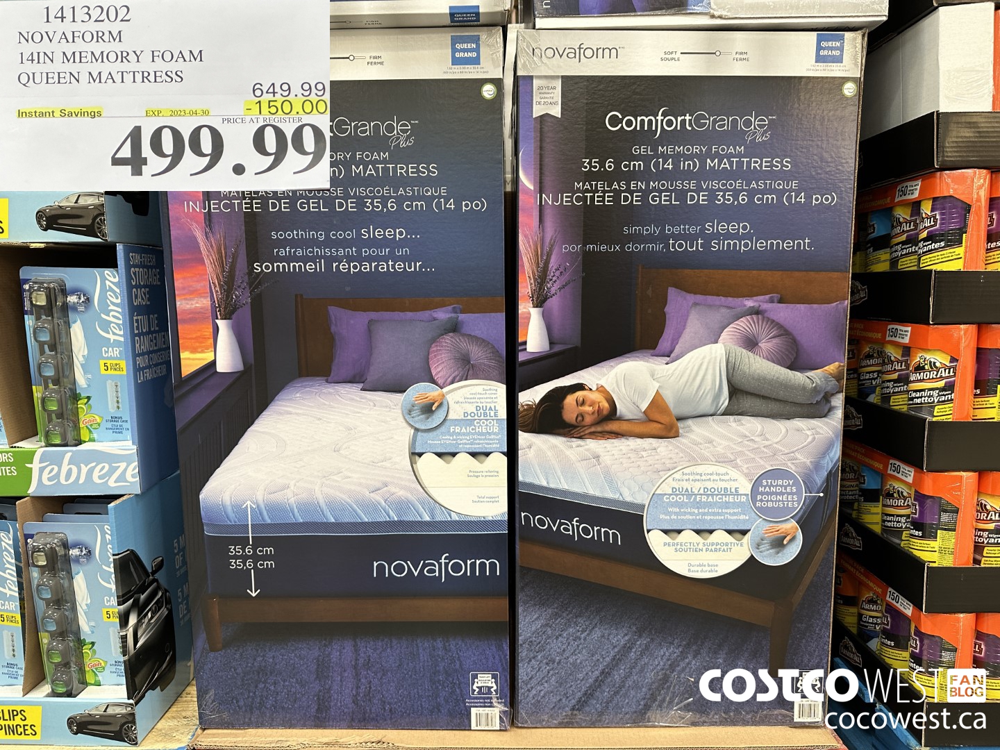 1413202 NOVAFORM COMFORTGRANDE PLUS QUEEN MATTRESS ($150.00 INSTANT SAVINGS EXPIRES ON 2023-04-30) $499.99