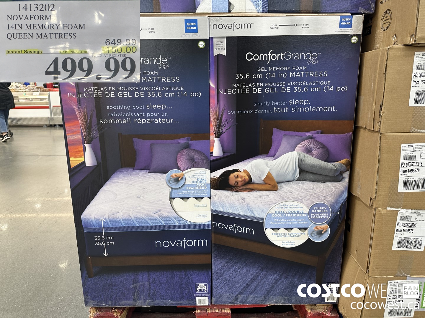 1413202 NOVAFORM COMFORTGRANDE PLUS QUEEN MATTRESS ($150.00 INSTANT SAVINGS EXPIRES ON 2023-04-30) $499.99
