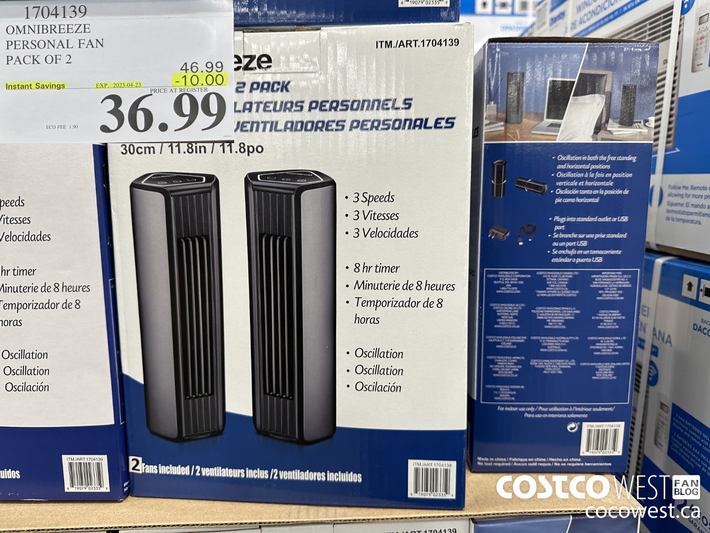 1704139 OMNIBREEZE PERSONAL FAN PACK OF 2 ($10.00 INSTANT SAVINGS EXPIRES ON 2023-04-23) $36.99