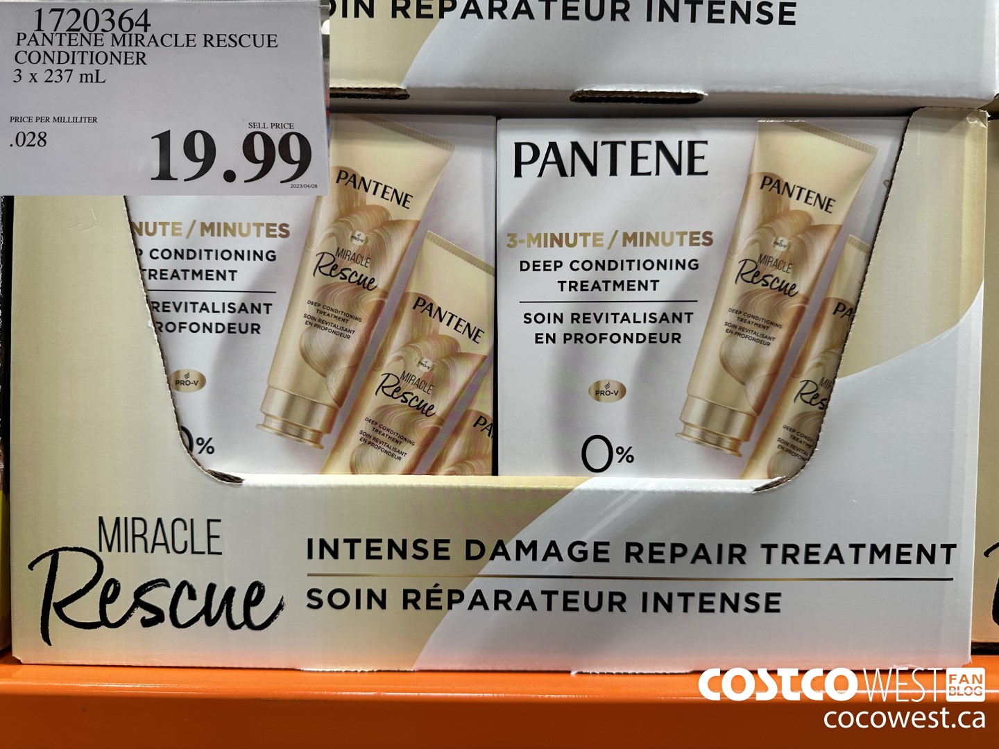 1720364 PANTENE MIRACLE RESCUE CONDITIONER 3 X 237 ML $19.99