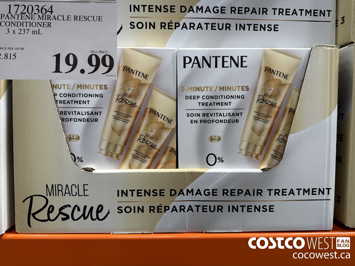 1720364 PANTENE MIRACLE RESCUE CONDITIONER 3 X 237 ML $19.99
