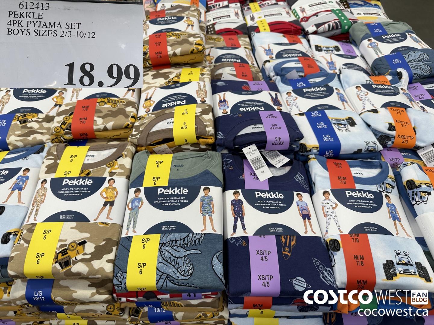 612413 PEKKLE 4PK PYJAMA SET BOYS SIZES 2/3-10-12 $18.99