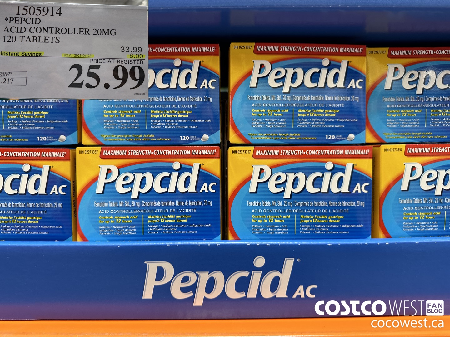 1505914 PEPCID ACID CONTROLLER 20MG 120 TABLETS ($8.00 INSTANT SAVINGS EXPIRES ON 2023-04-23) $25.99