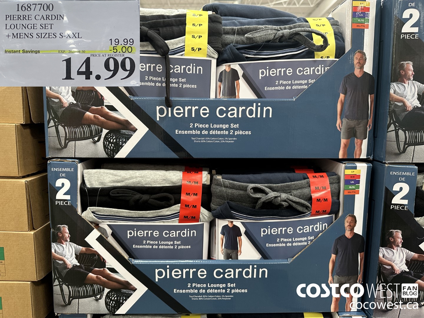 1687700 PIERRE CARDIN LOUNGE SET MENS SIZES S-XXL ($5.00 INSTANT SAVINGS EXPIRES ON 2023-04-30) $14.99