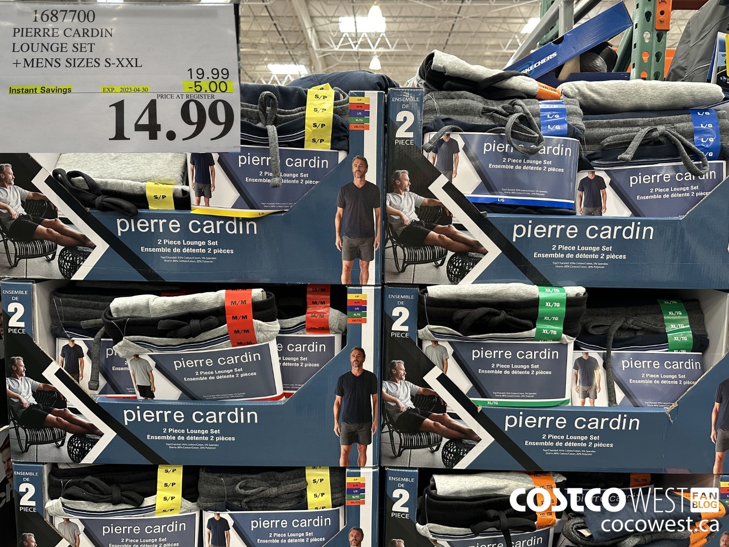 1687700 PIERRE CARDIN LOUNGE SET MENS SIZES S-XXL ($5.00 INSTANT SAVINGS EXPIRES ON 2023-04-30) $14.99