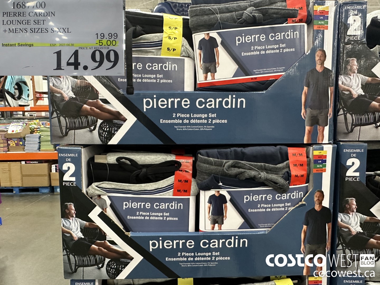 1687700 PIERRE CARDIN LOUNGE SET MENS SIZES S-XXL ($5.00 INSTANT SAVINGS EXPIRES ON 2023-04-30) $14.99