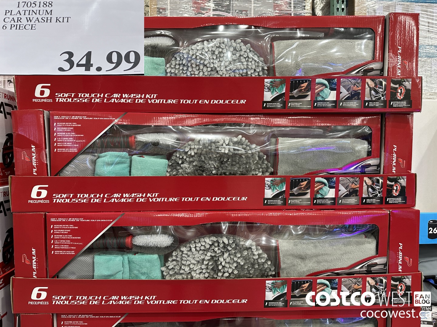 1705188 PLATINUM CAR WASH KIT 6 PIECE $34.99