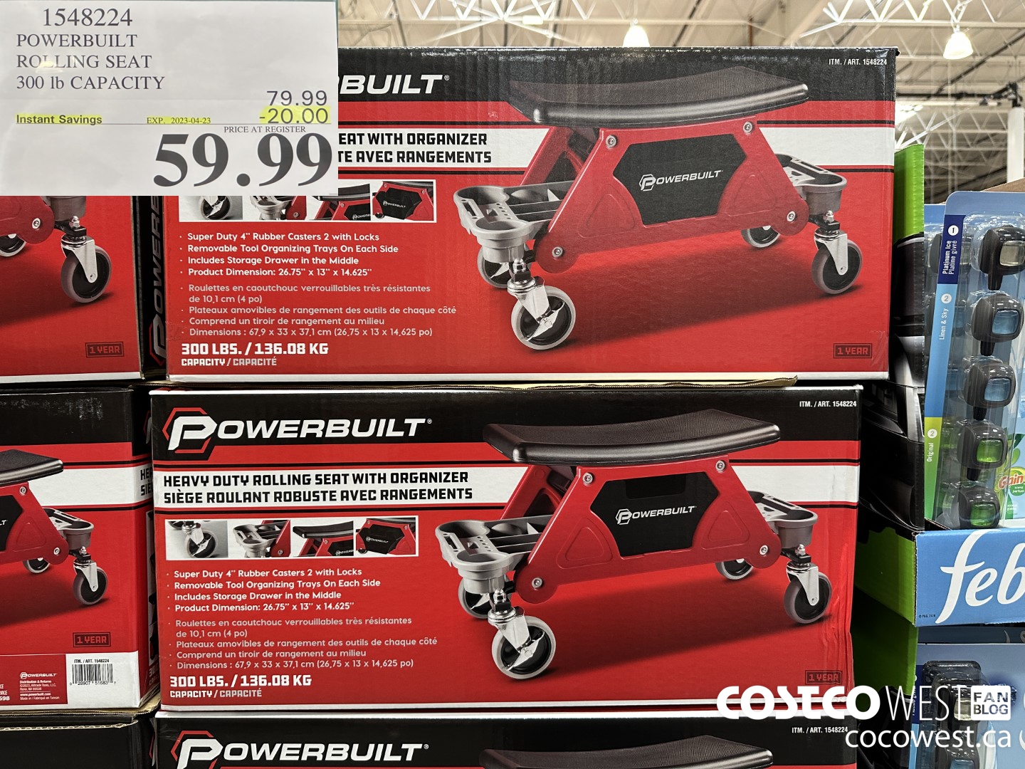 1548224 POWERBUILT ROLLING SEAT WITH 300 LB CAPACITY ($20.00 INSTANT SAVINGS EXPIRES ON 2023-04-23) $59.99