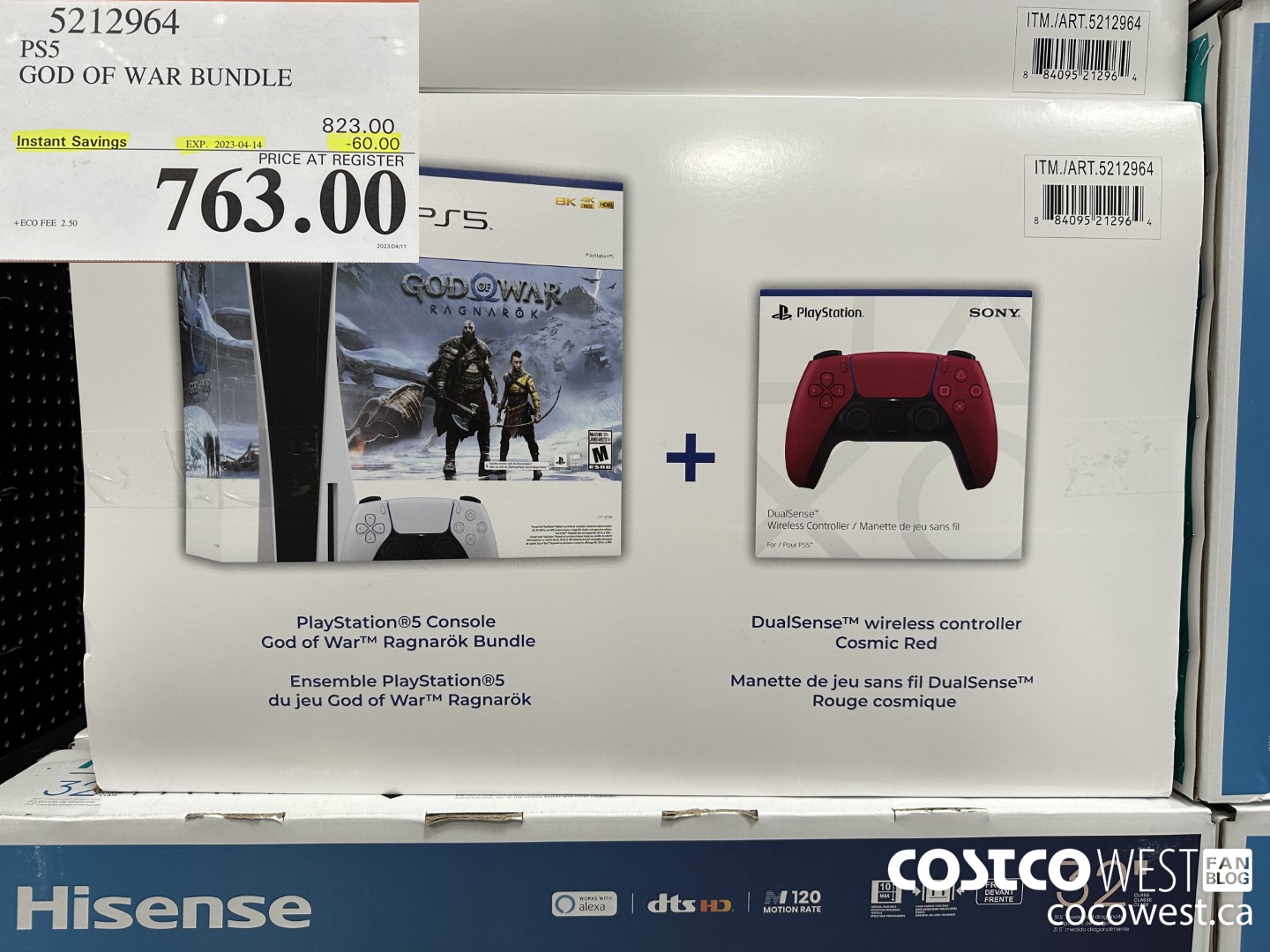 5212964 PS5 GOD OF WAR BUNDLE ($60.00 INSTANT SAVINGS EXPIRES ON 2023-04-14) $763.00
