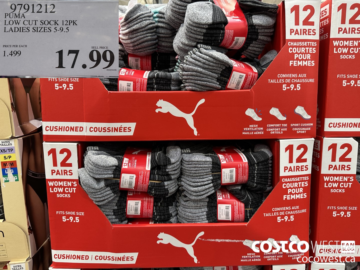 9791212 PUMA LOW CUT SOCKS 12PK LADIES SIZES 5-9.5 $17.99