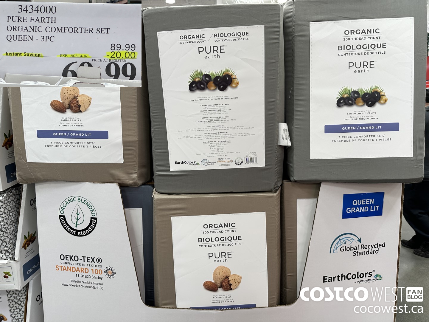 3434000 PURE EARTH COMFORTER SET QUEEN 3PC ($20.00 INSTANT SAVINGS EXPIRES ON 2023-04-16) $69.99