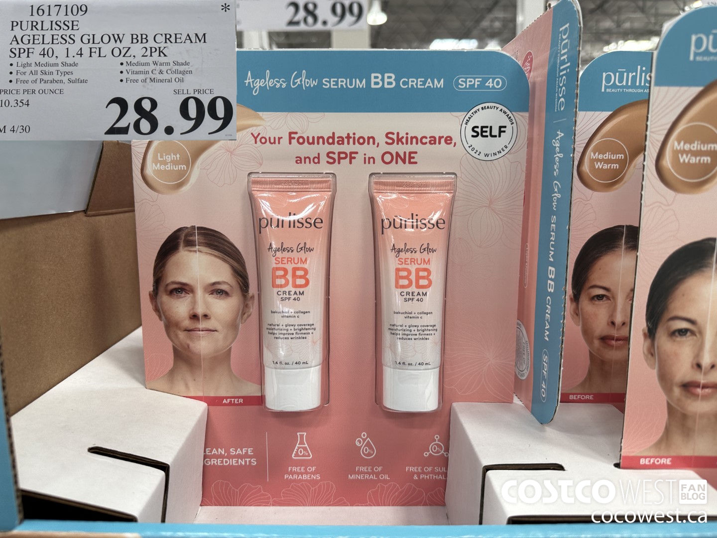 1617109 PURLISSE AGELESS GLOW BB CREAM SPF 40, 1.4 FL OZ, 2PK $28.99