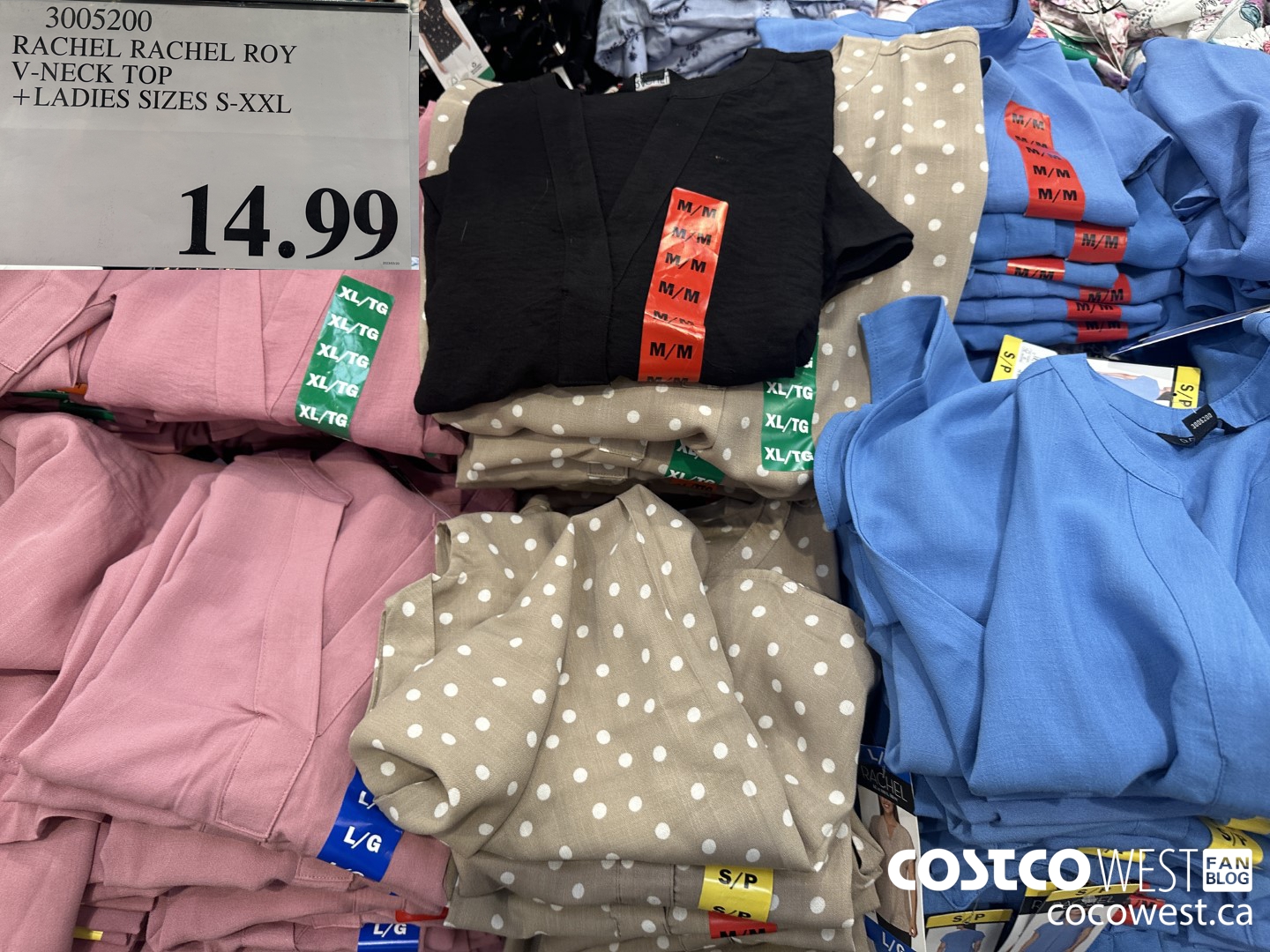 3005200 RACHEL RACHEL ROY V-NECK TOP LADIES SIZES S-XXL $14.99