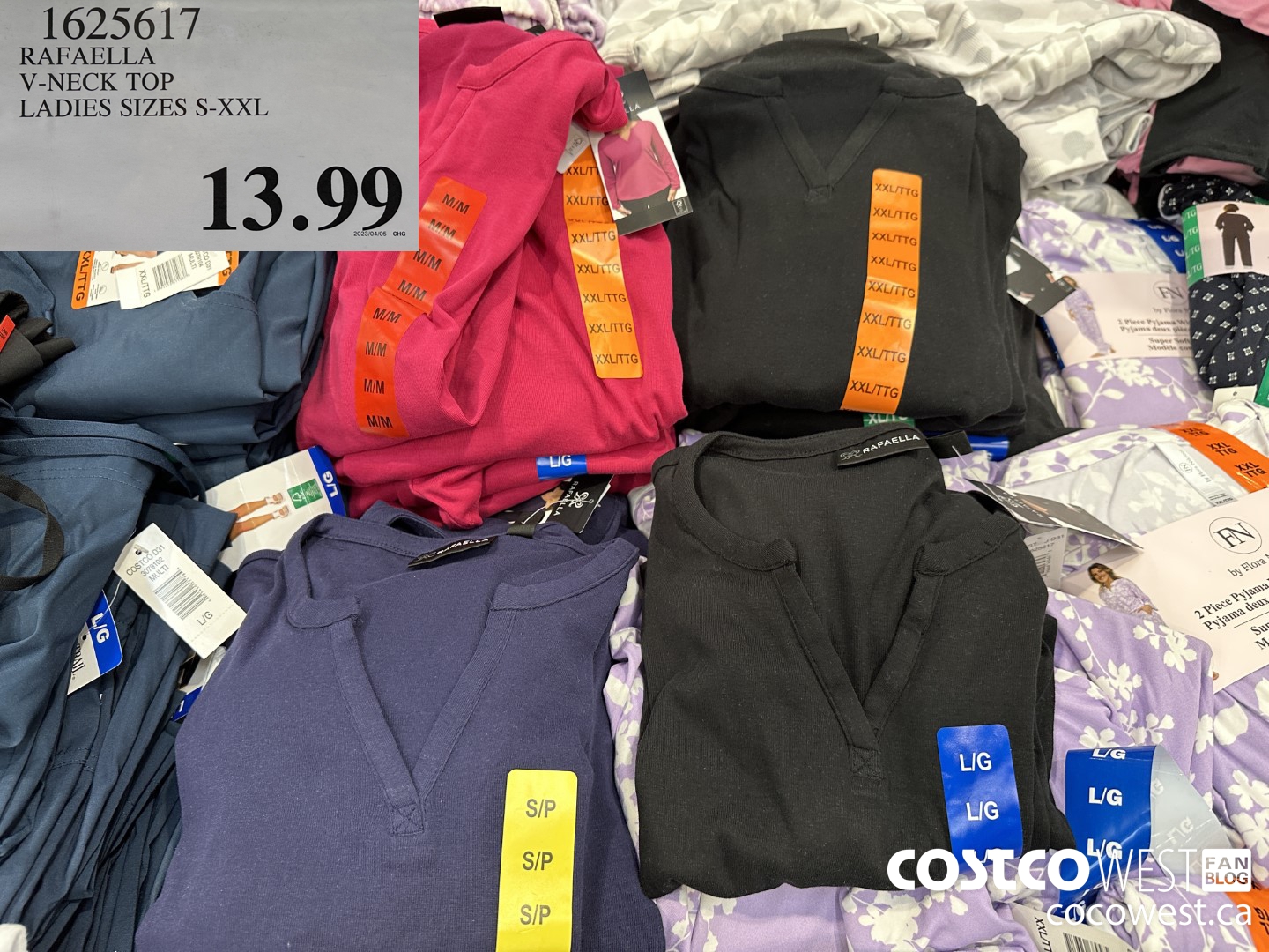 1625617 RAFAELLA V-NECK TOP LADIES SIZES S-XXL $13.99