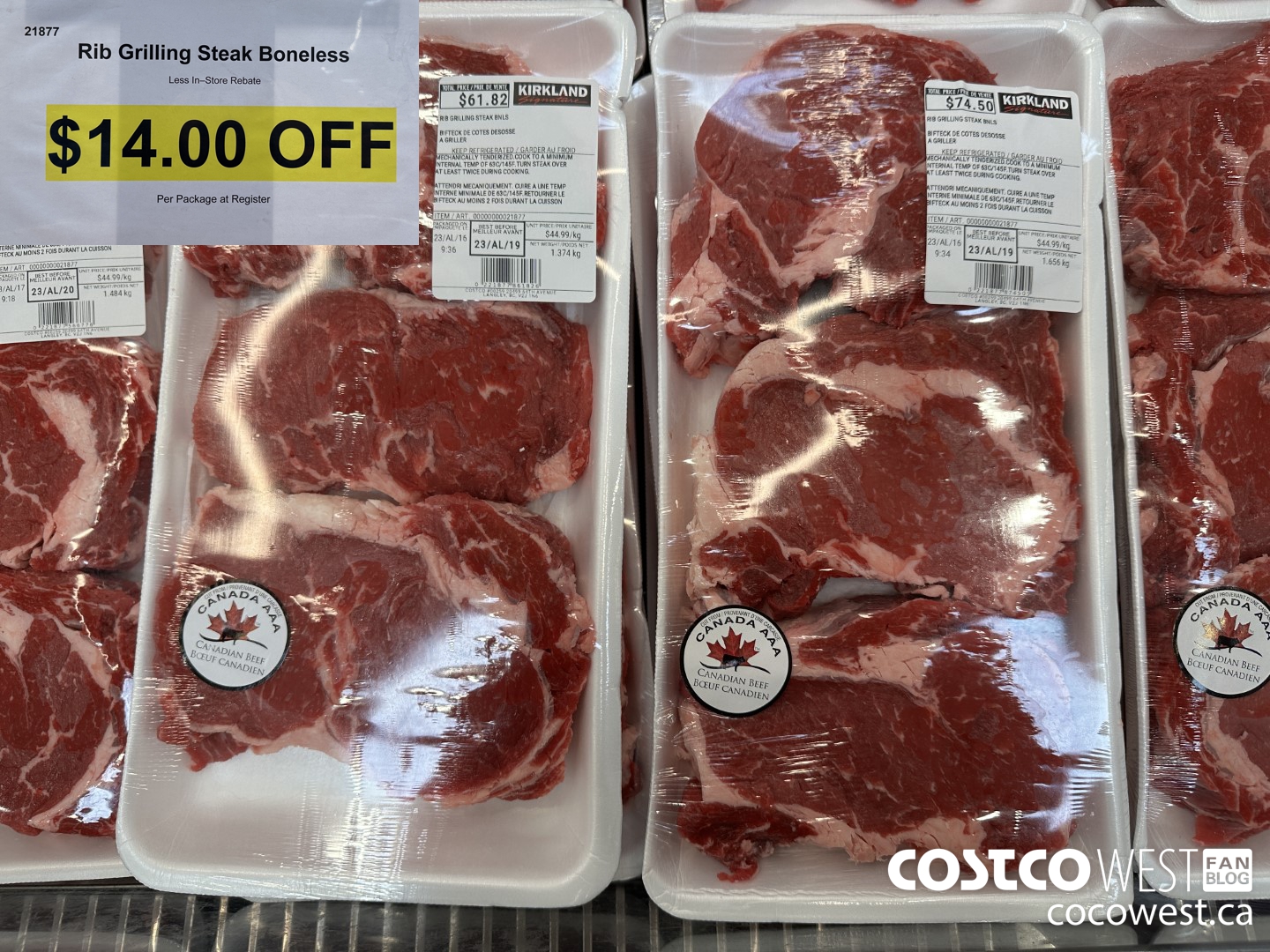 21877 Rib Grilling Steak Boneless ($14.00 INSTANT SAVINGS)