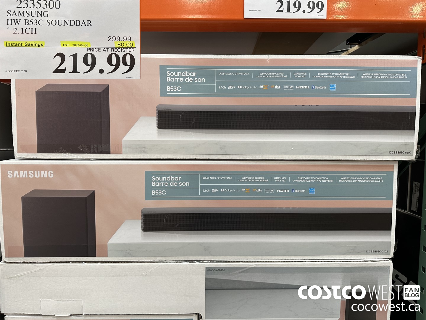 2335300 SAMSUNG HW-B53C/ZC SOUNDBAR 2.1CH ($80.00 INSTANT SAVINGS EXPIRES ON 2023-04-30) $219.99