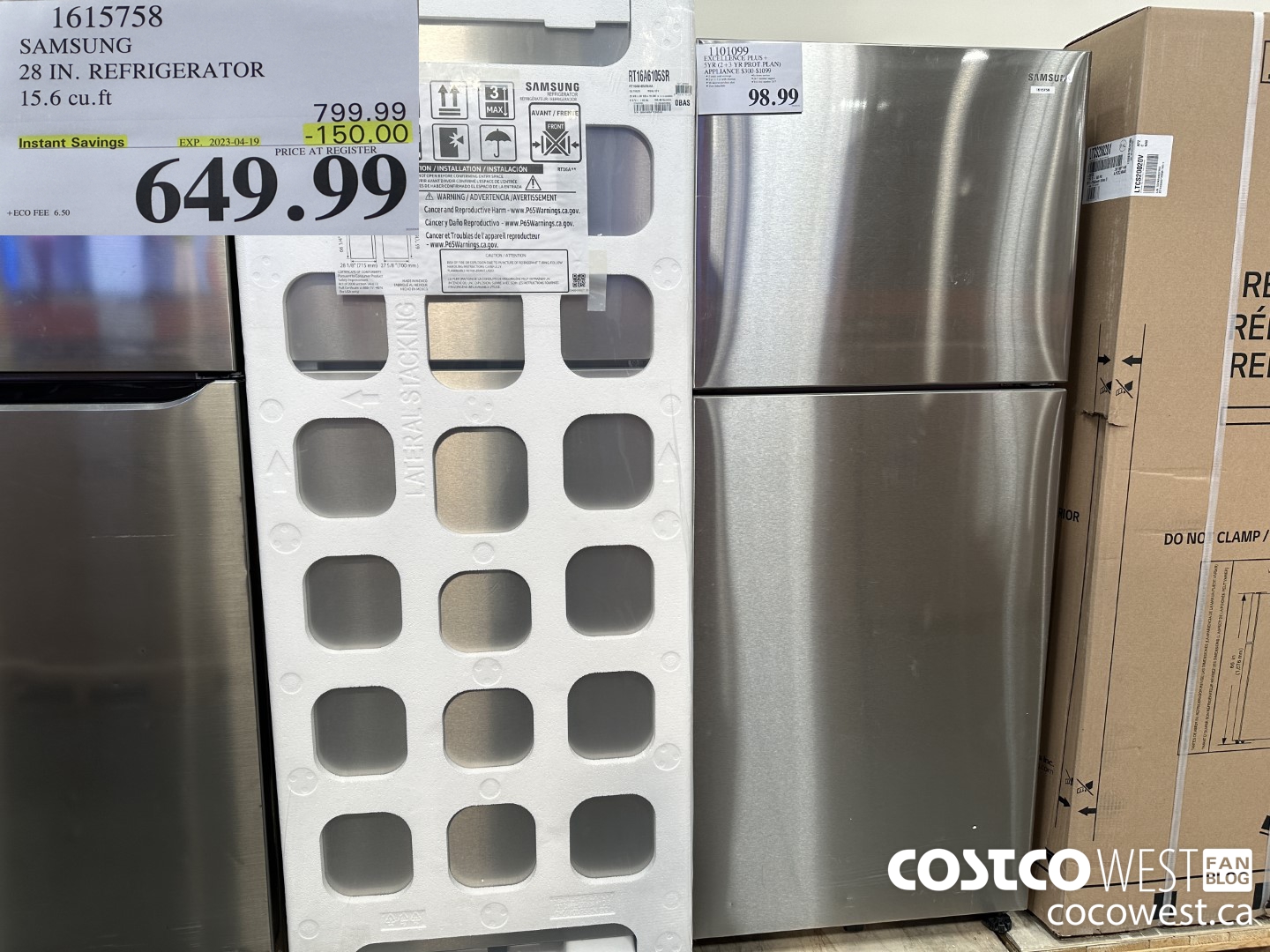 1615758 SAMSUNG REFRIGERATOR 15.6 CU. FT. ($150.00 INSTANT SAVINGS EXPIRES ON 2023-04-19) $649.99