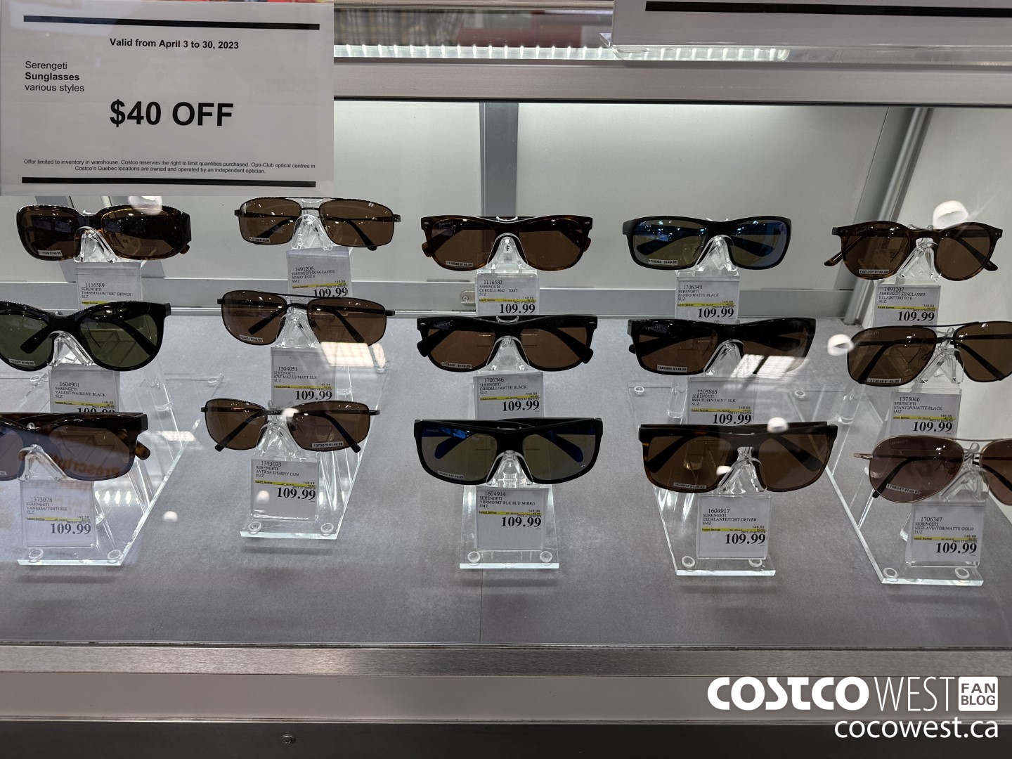 00000 SERENGETI SUNGLASSES VARIOUS STYLES ($40.00 INSTANT SAVINGS EXPIRES ON 2023-04-30)