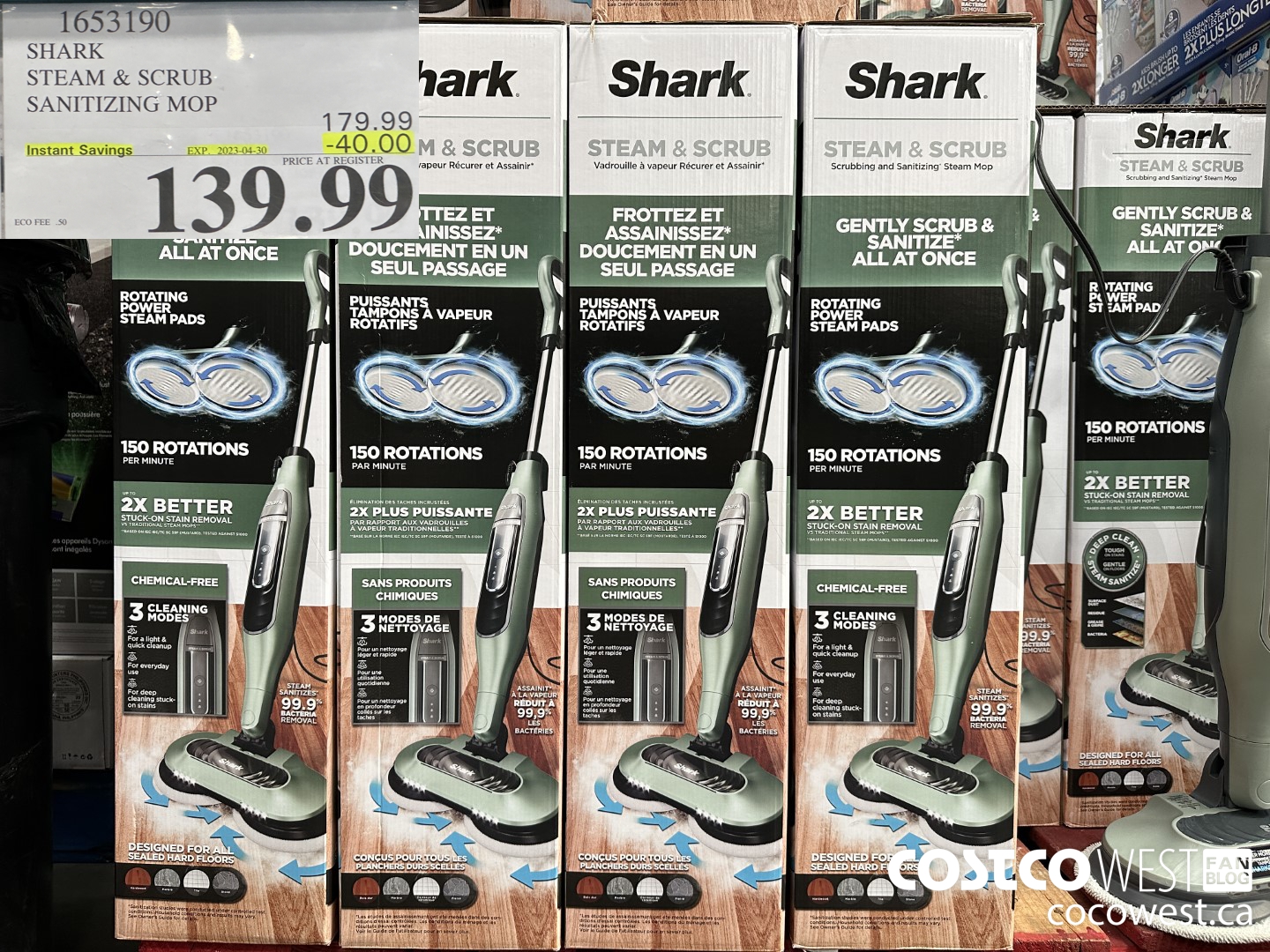 1653190 SHARK STEAM & SCRUB SANITIZING MOP ($40.00 INSTANT SAVINGS EXPIRES ON 2023-04-30) $139.99