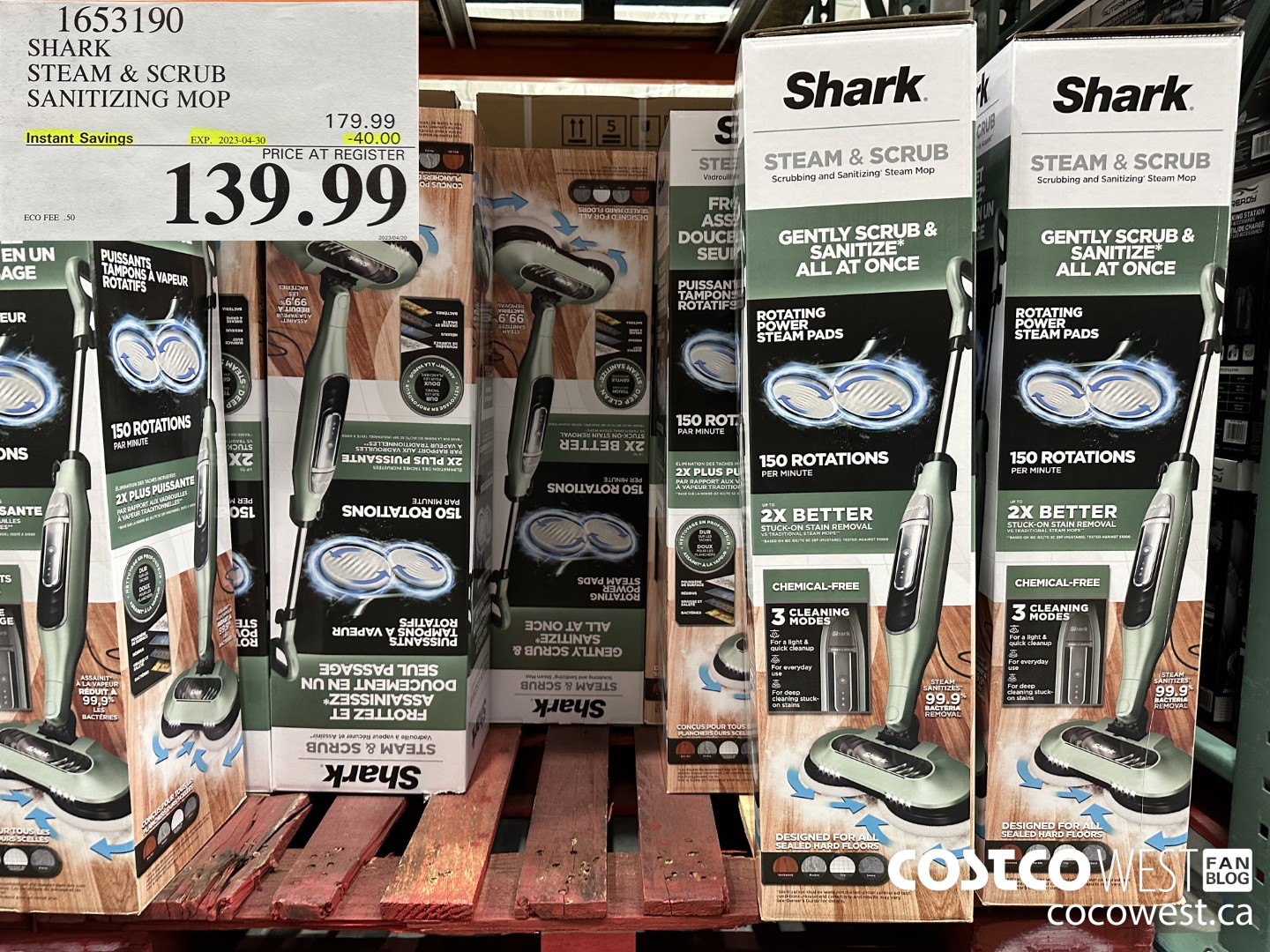 1653190 SHARK STEAM & SCRUB SANITIZING MOP ($40.00 INSTANT SAVINGS EXPIRES ON 2023-04-30) $139.99