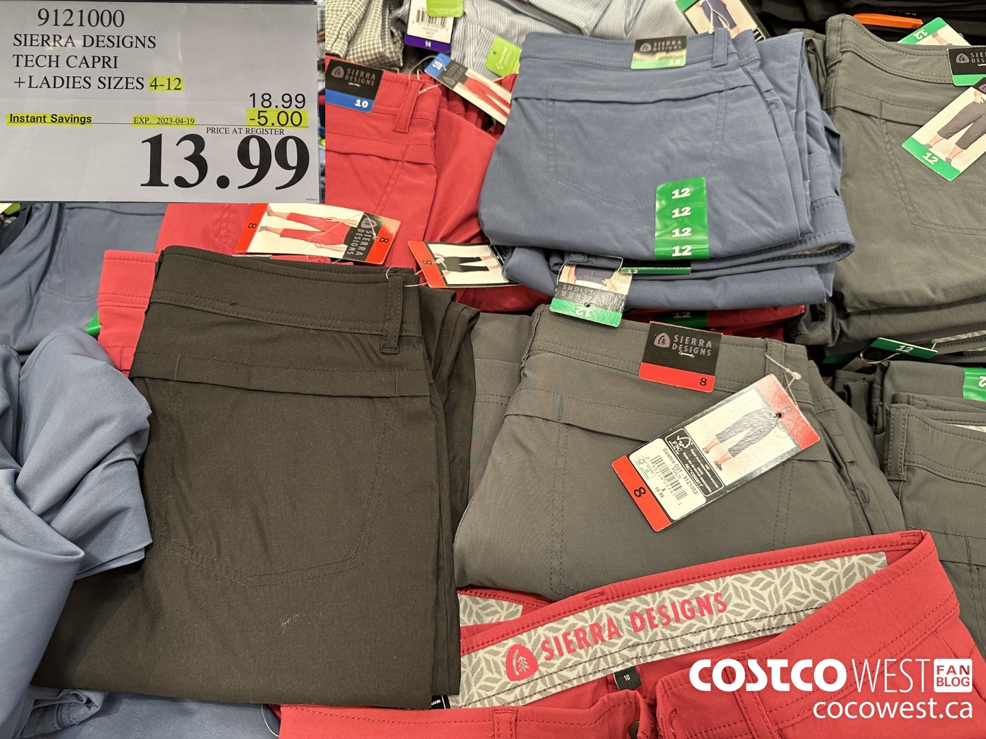 9121000 SIERRA DESIGNS TECH CAPRI LADIES SIZES 4-12 ($5.00 INSTANT SAVINGS EXPIRES ON 2023-04-19) $13.99