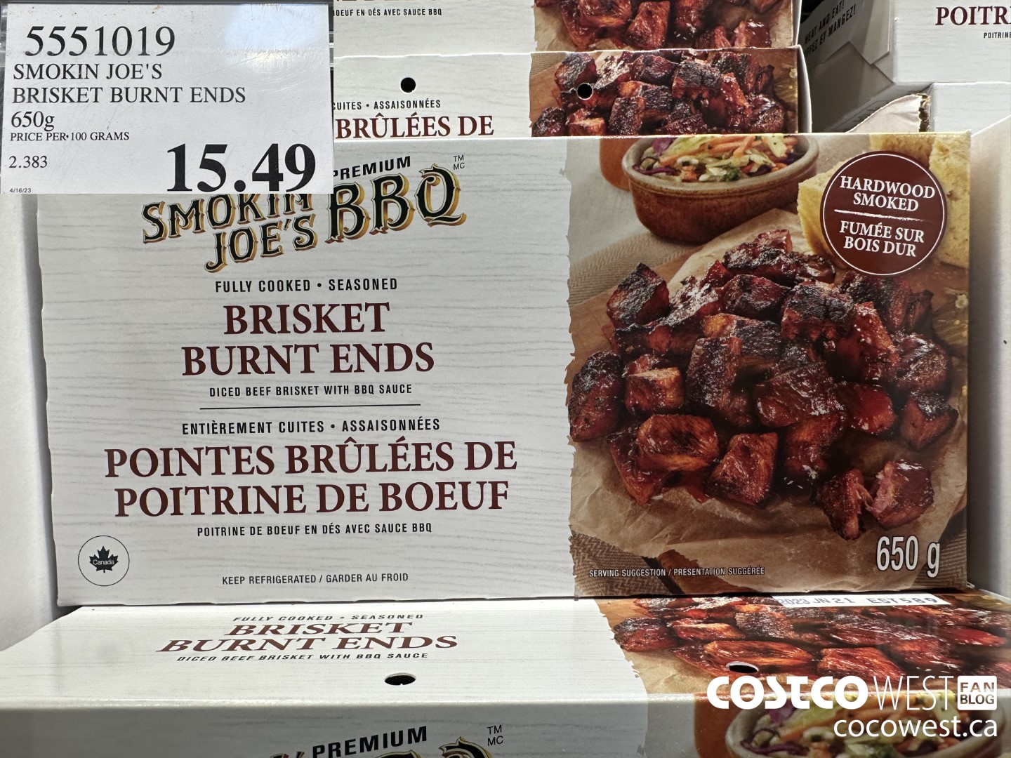 5551019 SMOKIN JOE'S BRISKET BURNT ENDS 650G $15.49