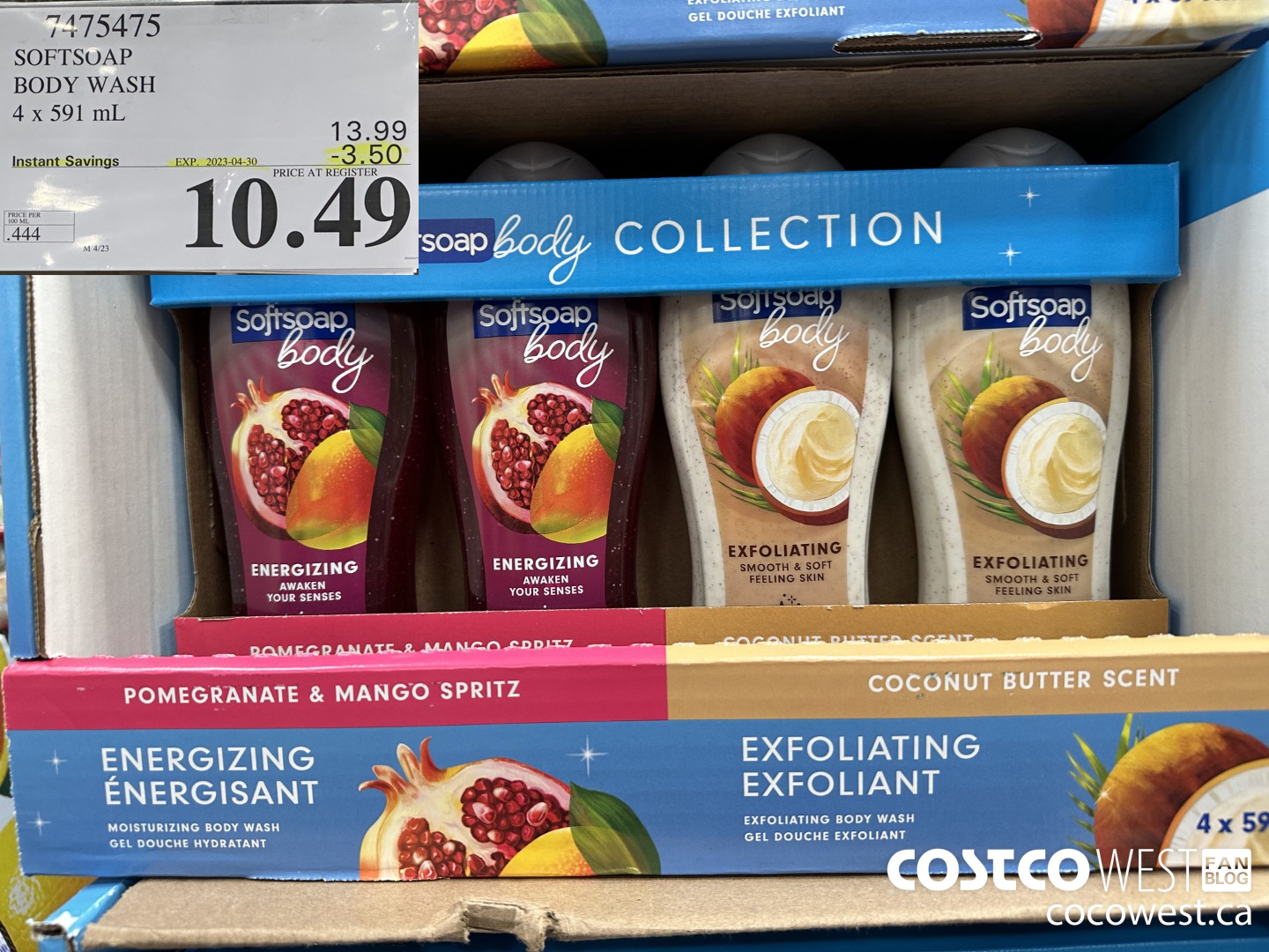 7475475 SOFTSOAP BODY WASH 4 x 591 mL ($3.50 INSTANT SAVINGS EXPIRES ON 2023-04-30) $10.49