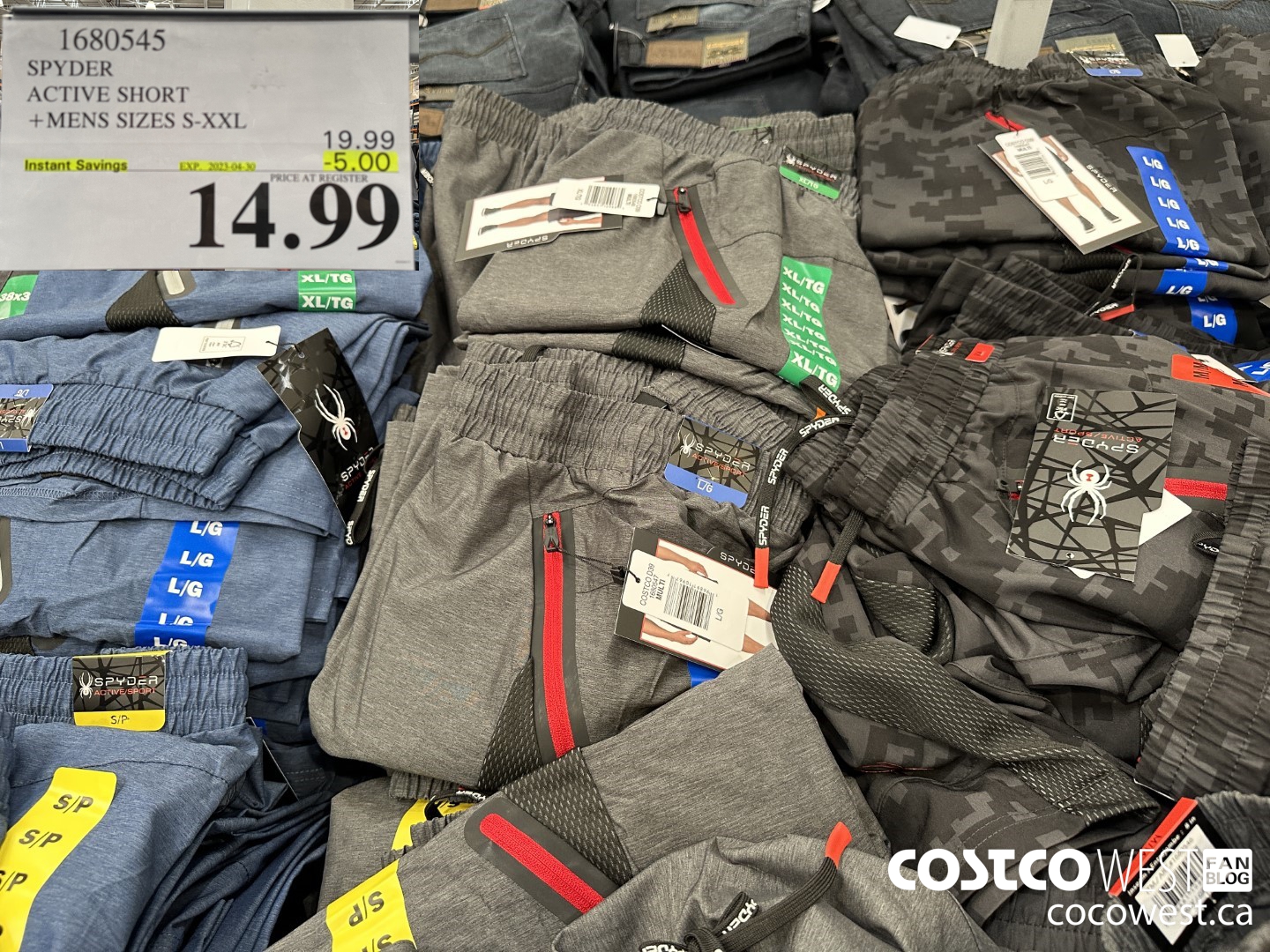 1680545 SPYDER ACTIVE SHORT MENS SIZES S-XXL ($5.00 INSTANT SAVINGS EXPIRES ON 2023-04-30) $14.99