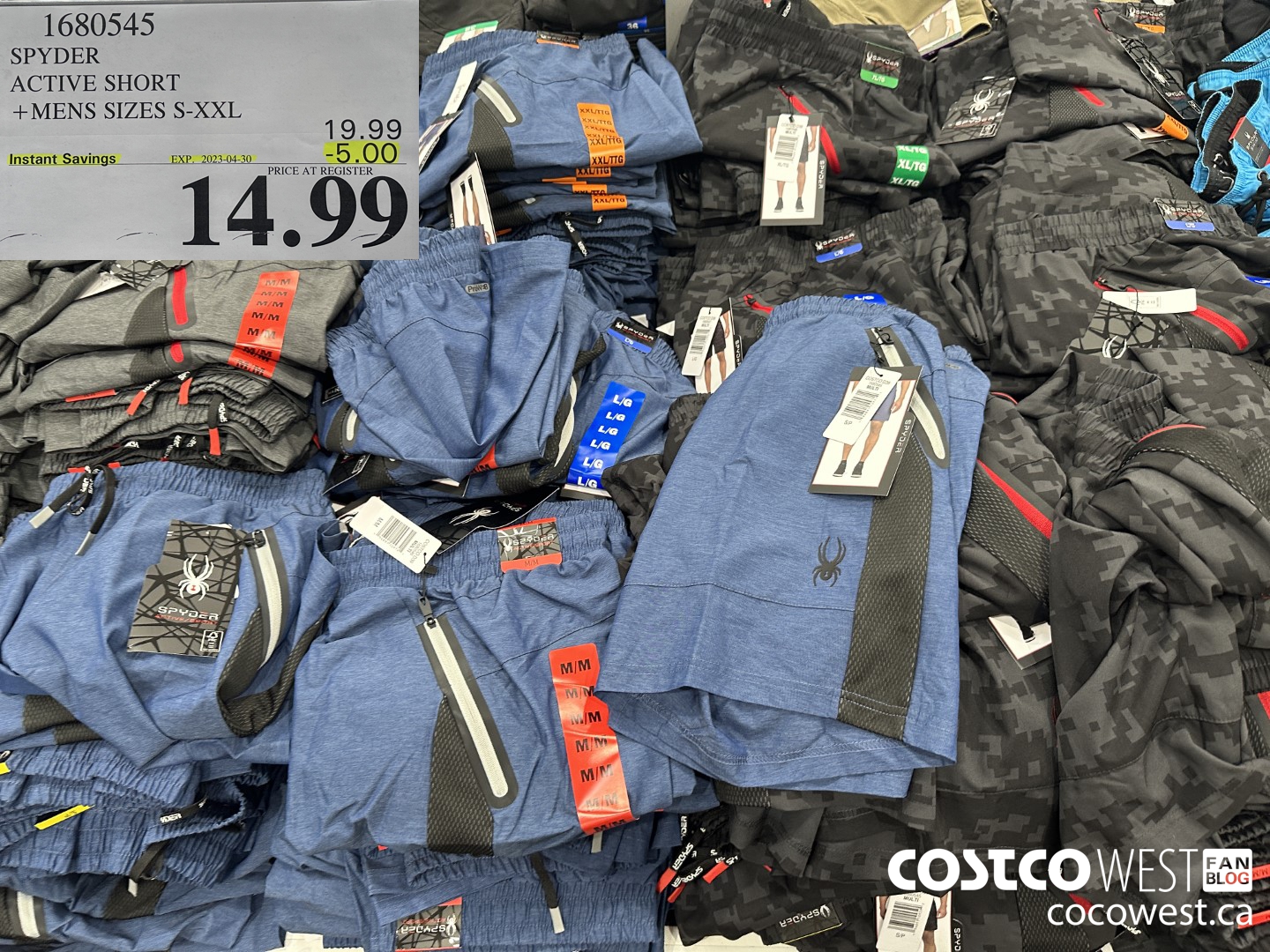 1680545 SPYDER ACTIVE SHORT MENS SIZES S-XXL ($5.00 INSTANT SAVINGS EXPIRES ON 2023-04-30) $14.99