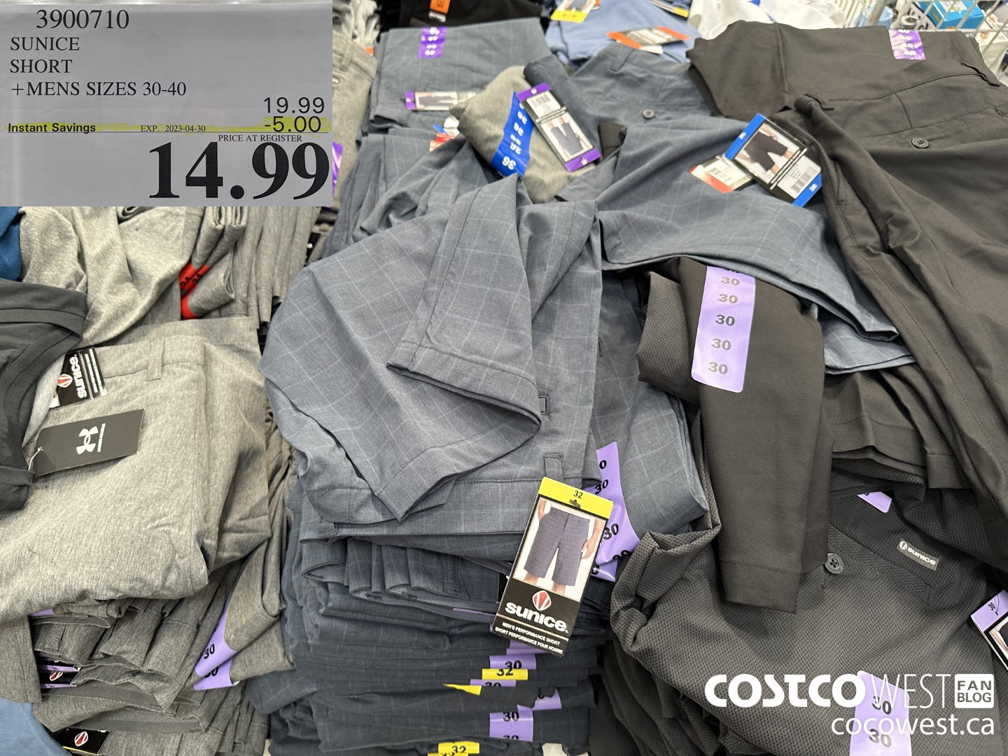 3900710 SUNICE PERFORMANCE SHORT MENS SIZES 30-40 ($5.00 INSTANT SAVINGS EXPIRES ON 2023-04-30) $14.99