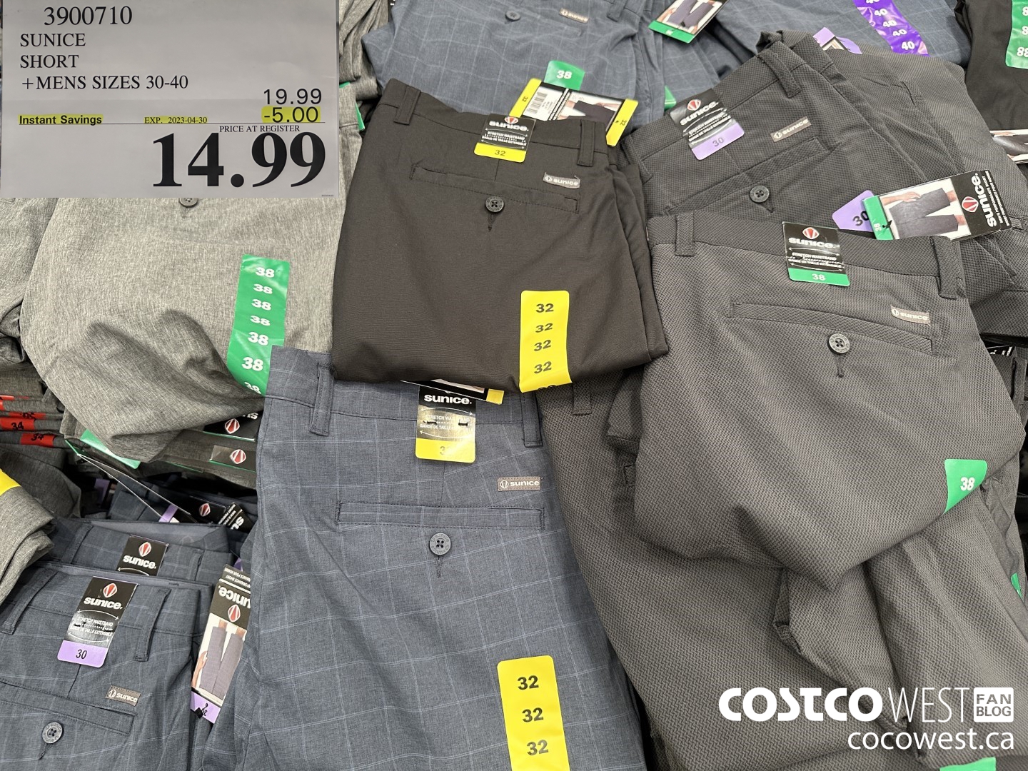 3900710 SUNICE PERFORMANCE SHORT MENS SIZES 30-40 ($5.00 INSTANT SAVINGS EXPIRES ON 2023-04-30) $14.99