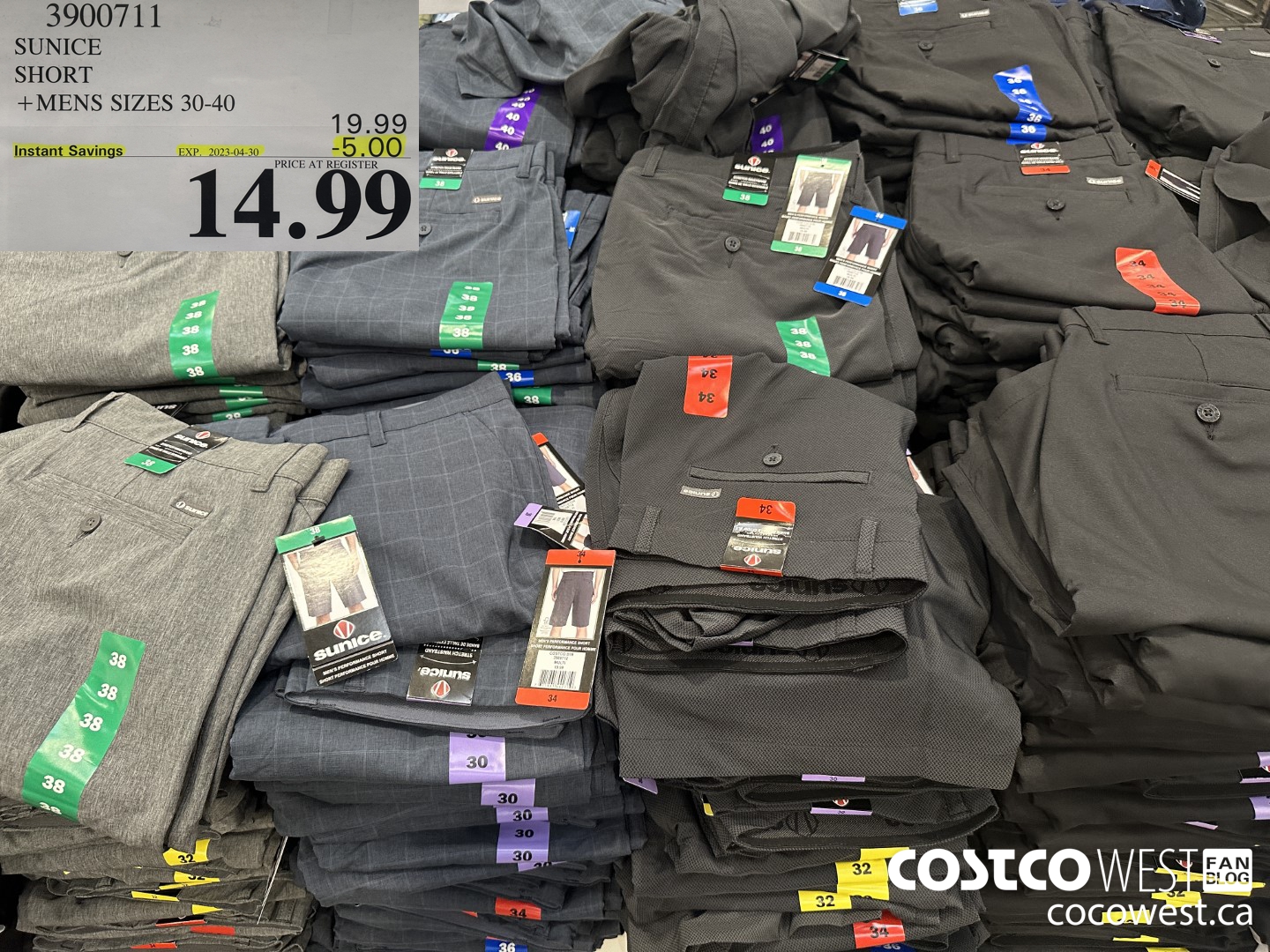 3900711 SUNICE PERFORMANCE SHORT MENS SIZE 30-40 ($5.00 INSTANT SAVINGS EXPIRES ON 2023-04-30) $14.99