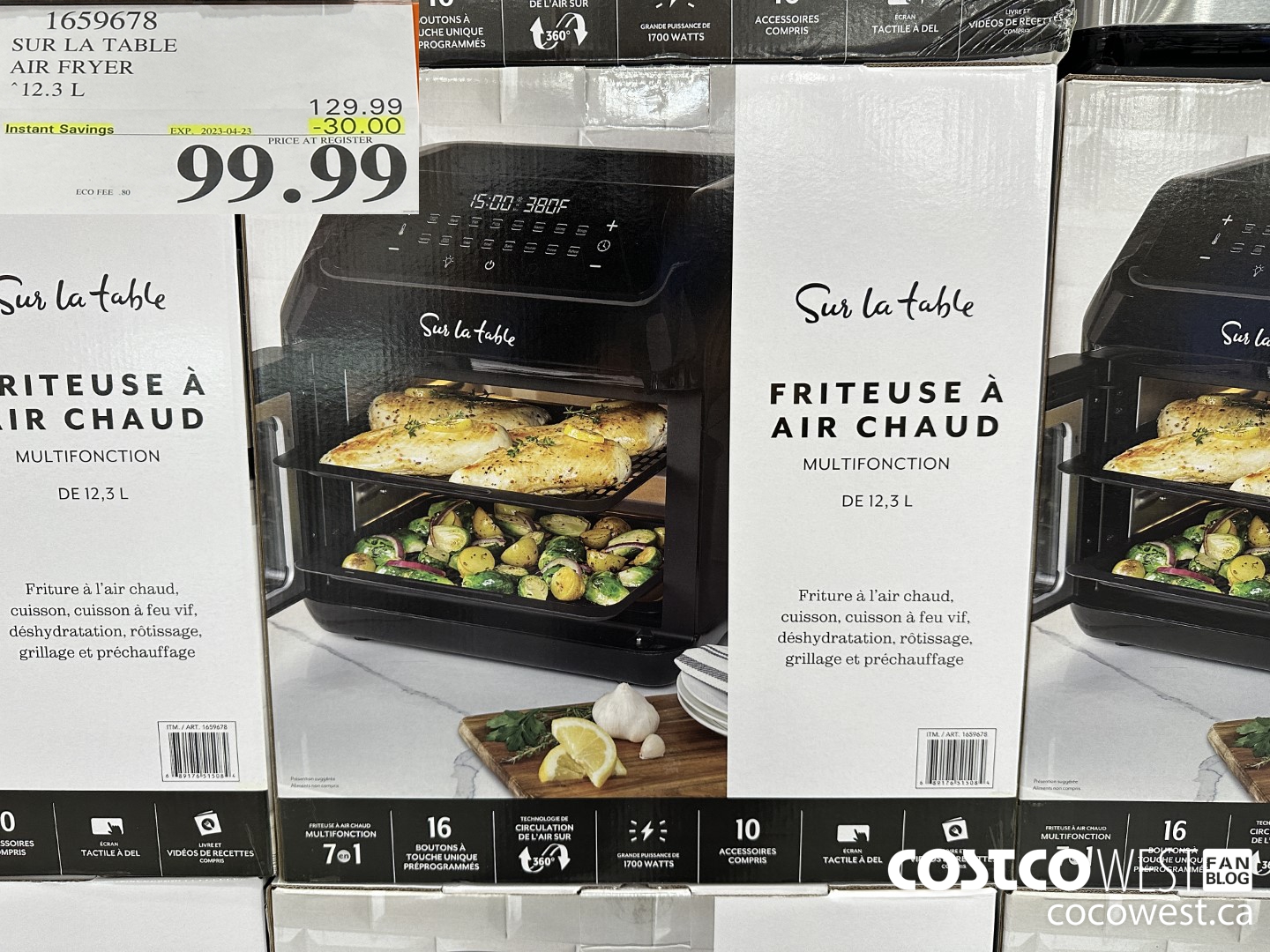 1659678 SUR LA TABLE AIR FRYER 12.3 L ($30.00 INSTANT SAVINGS EXPIRES ON 2023-04-23) $99.99