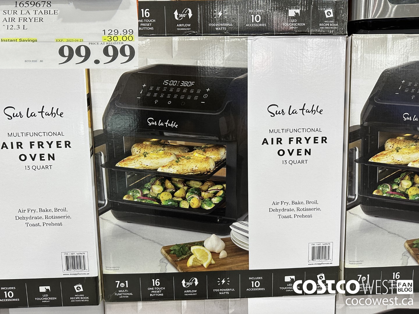 1659678 SUR LA TABLE AIR FRYER 12.3 L ($30.00 INSTANT SAVINGS EXPIRES ON 2023-04-23) $99.99