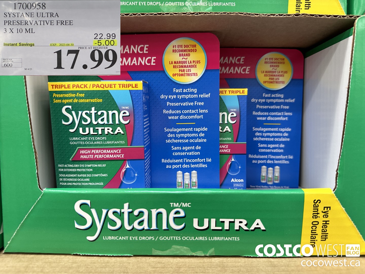 1700958 SYSTANE ULTRA PRESERVATIVE FREE 3 X 10 ML ($5.00 INSTANT SAVINGS EXPIRES ON 2023-04-30) $17.99