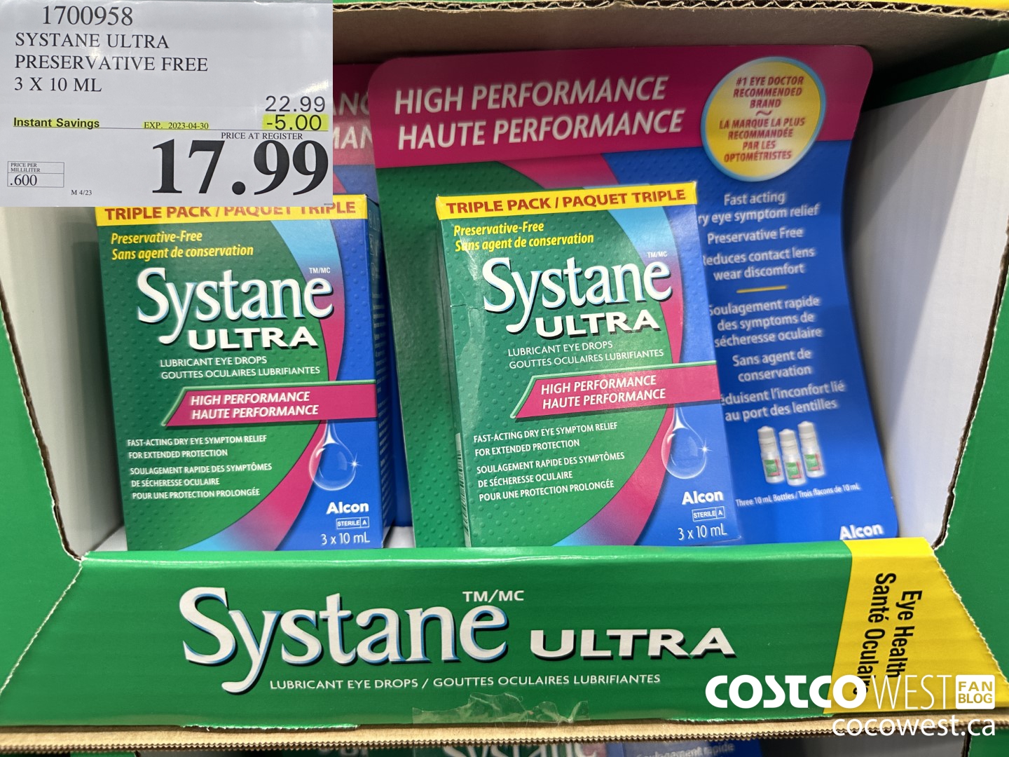 1700958 SYSTANE ULTRA PRESERVATIVE FREE 3 X 10 ML ($5.00 INSTANT SAVINGS EXPIRES ON 2023-04-30) $17.99