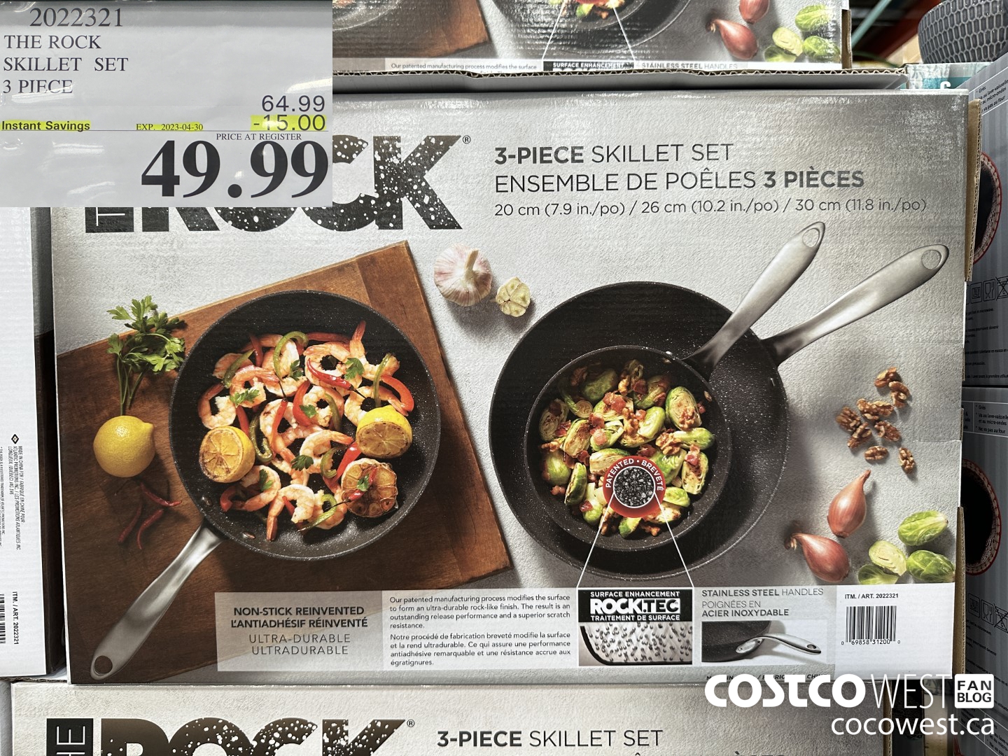 2022321 THE ROCK SKILLET SET 3 PIECE ($15.00 INSTANT SAVINGS EXPIRES ON 2023-04-30) $49.99