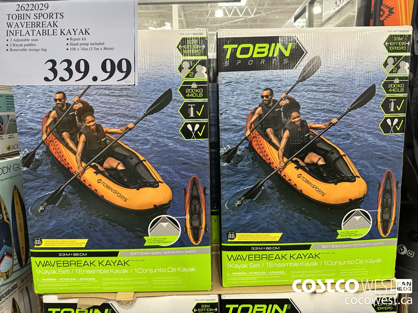 2622029 TOBIN SPORTS WAVEBREAK INFLATABLE KAYAK $339.99