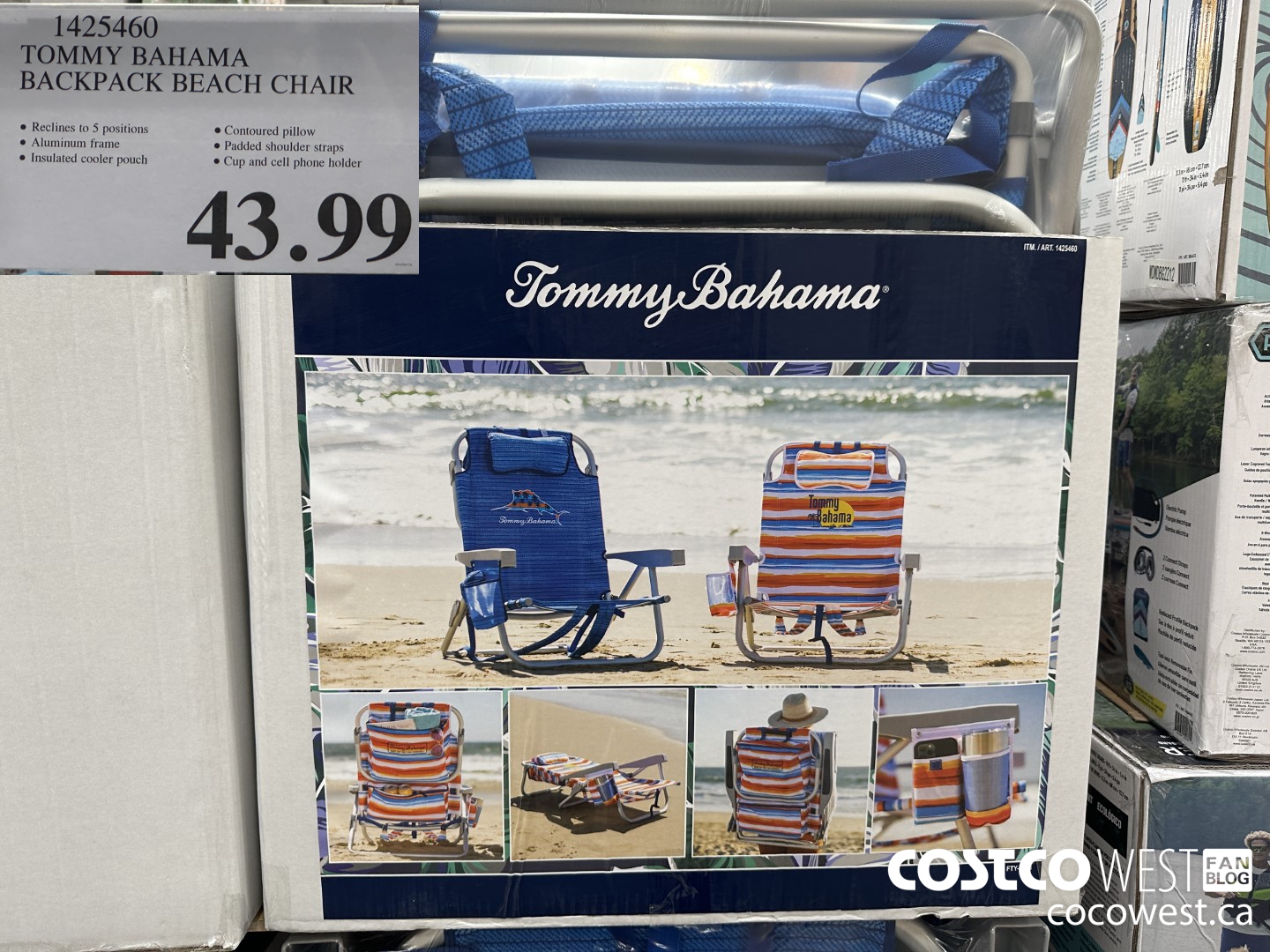 1425460 TOMMY BAHAMA BACKPACK BEACH CHAIR $43.99