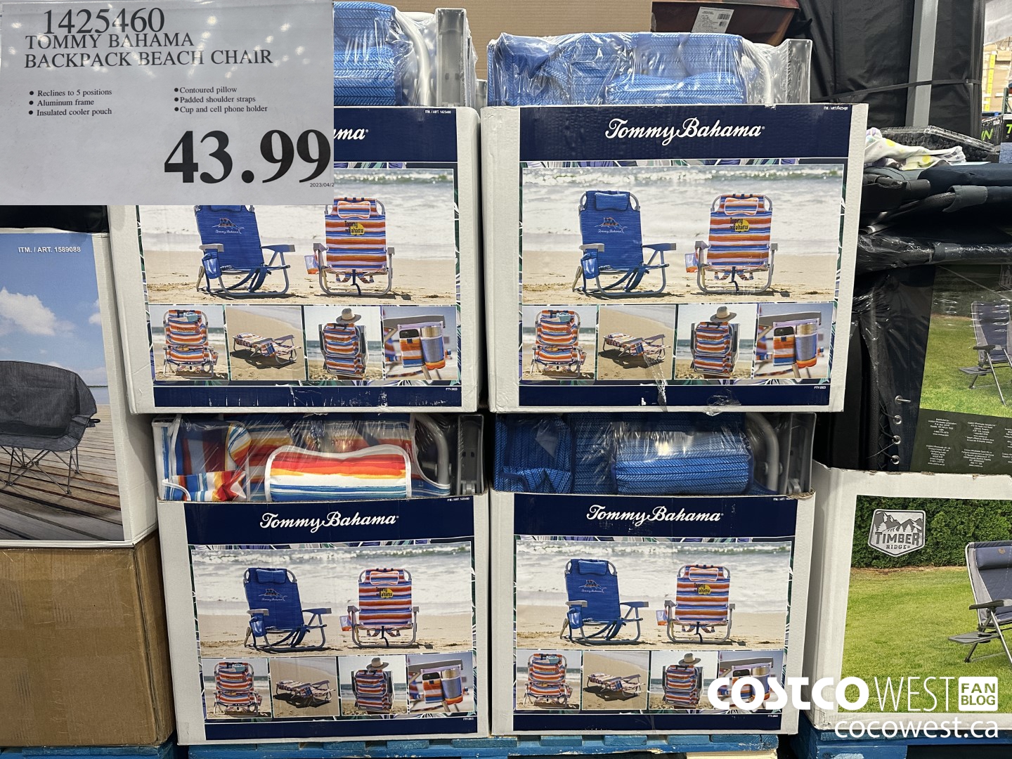 1425460 TOMMY BAHAMA BACKPACK BEACH CHAIR $43.99