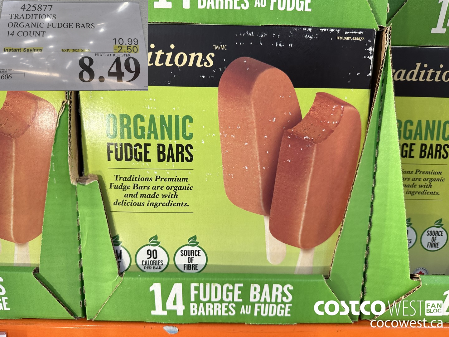 425877 TRADITIONS ORGANIC FUDGE BARS 14 COUNT ($2.50 INSTANT SAVINGS EXPIRES ON 2023-04-30) $8.49