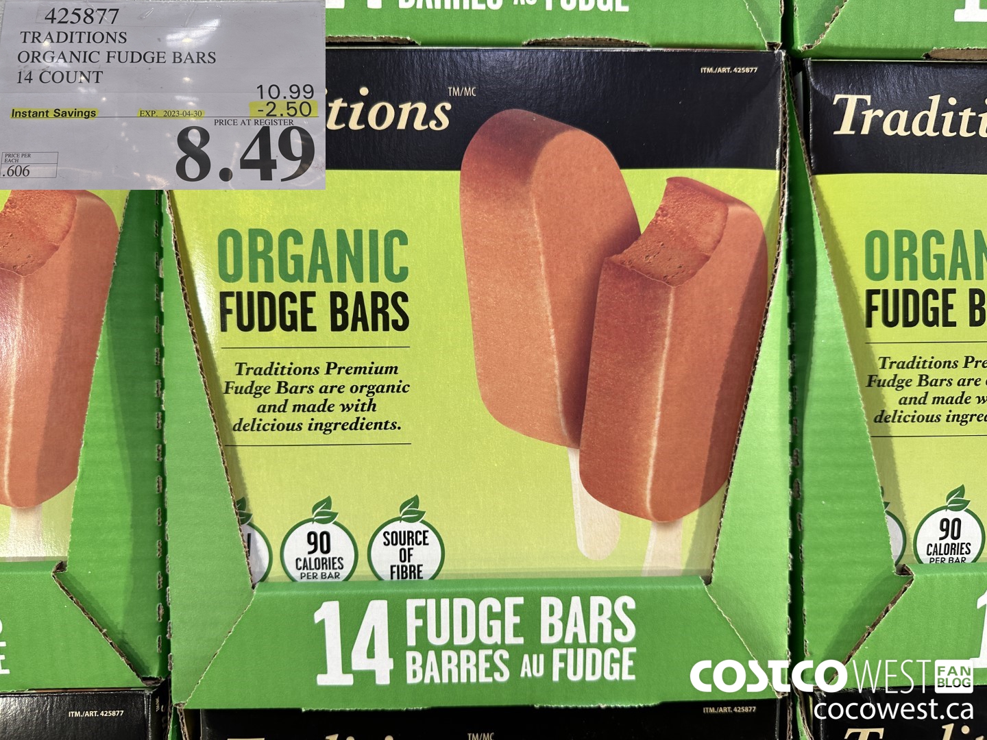 425877 TRADITIONS ORGANIC FUDGE BARS 14 COUNT ($2.50 INSTANT SAVINGS EXPIRES ON 2023-04-30) $8.49