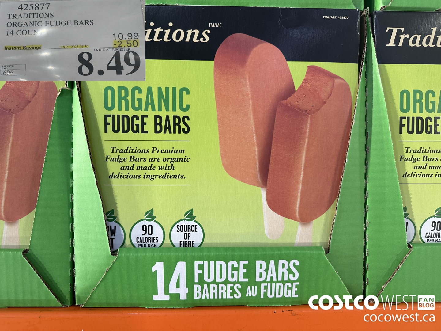 425877 TRADITIONS ORGANIC FUDGE BARS 14 COUNT ($2.50 INSTANT SAVINGS EXPIRES ON 2023-04-30) $8.49