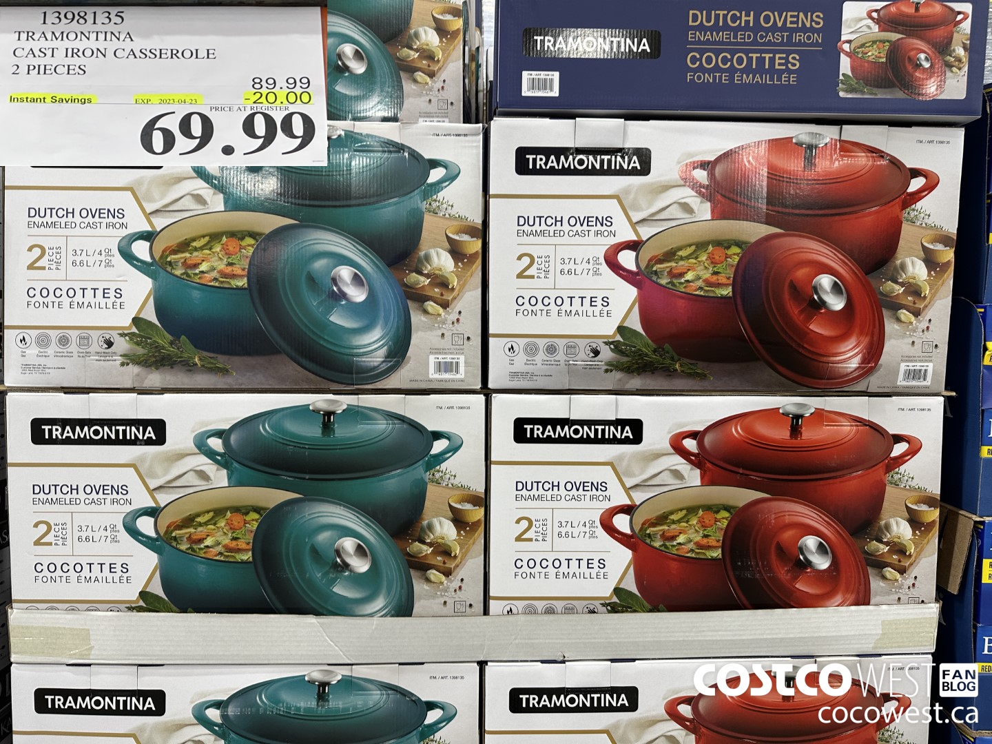 1398135 TRAMONTINA CAST IRON CASSEROLE 2 PIECE ($20.00 INSTANT SAVINGS EXPIRES ON 2023-04-23) $69.99