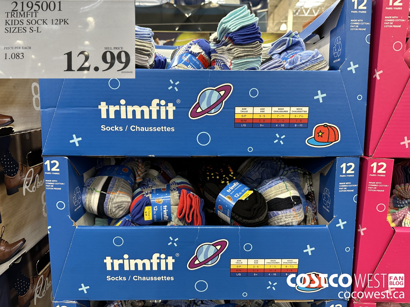 2195001 TRIMFIT KIDS SOCKS 12PK SIZES S-L $12.99