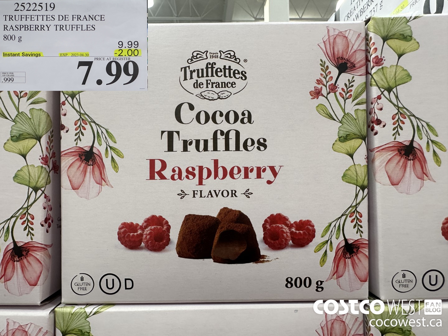 2522519 TRUFETTES DE FRANCE RASPBERRY TRUFFLES 800G ($2.00 INSTANT SAVINGS EXPIRES ON 2023-04-30) $7.99