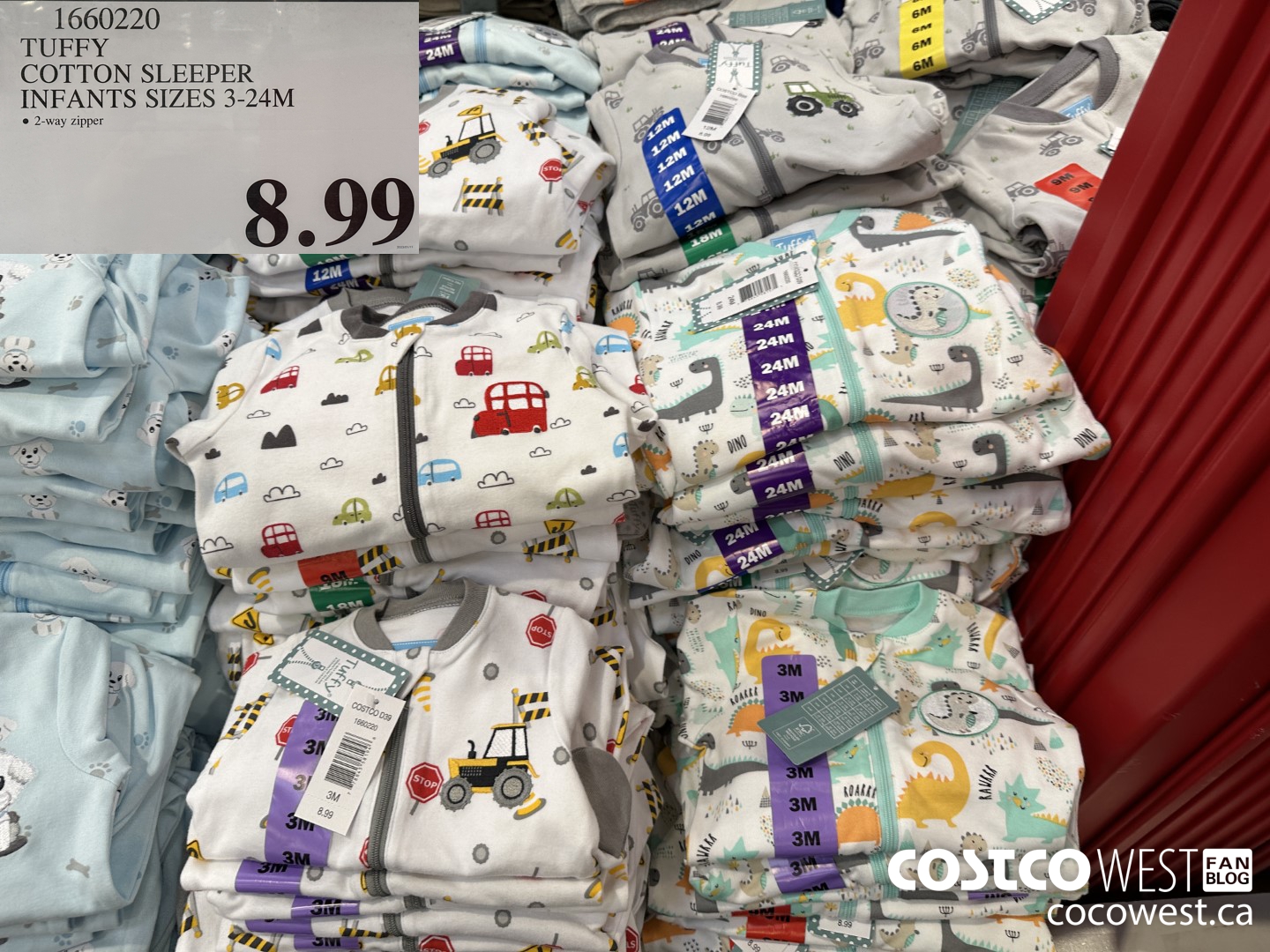 1660220 TUFFY COTTON SLEEPER INFANTS SIZES 3-24M $8.99